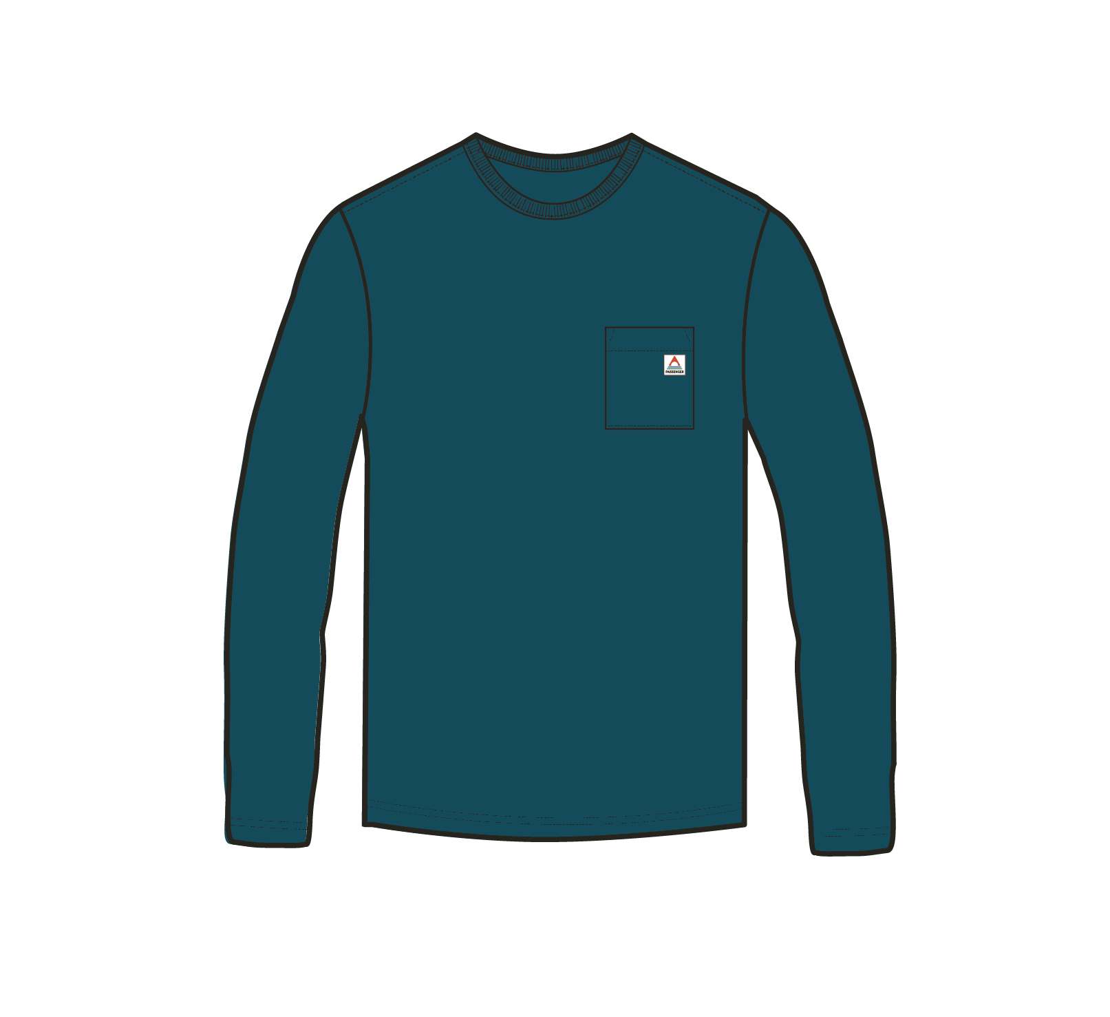Heritage Organic Relaxed Fit LS T-Shirt - Tidal Blue