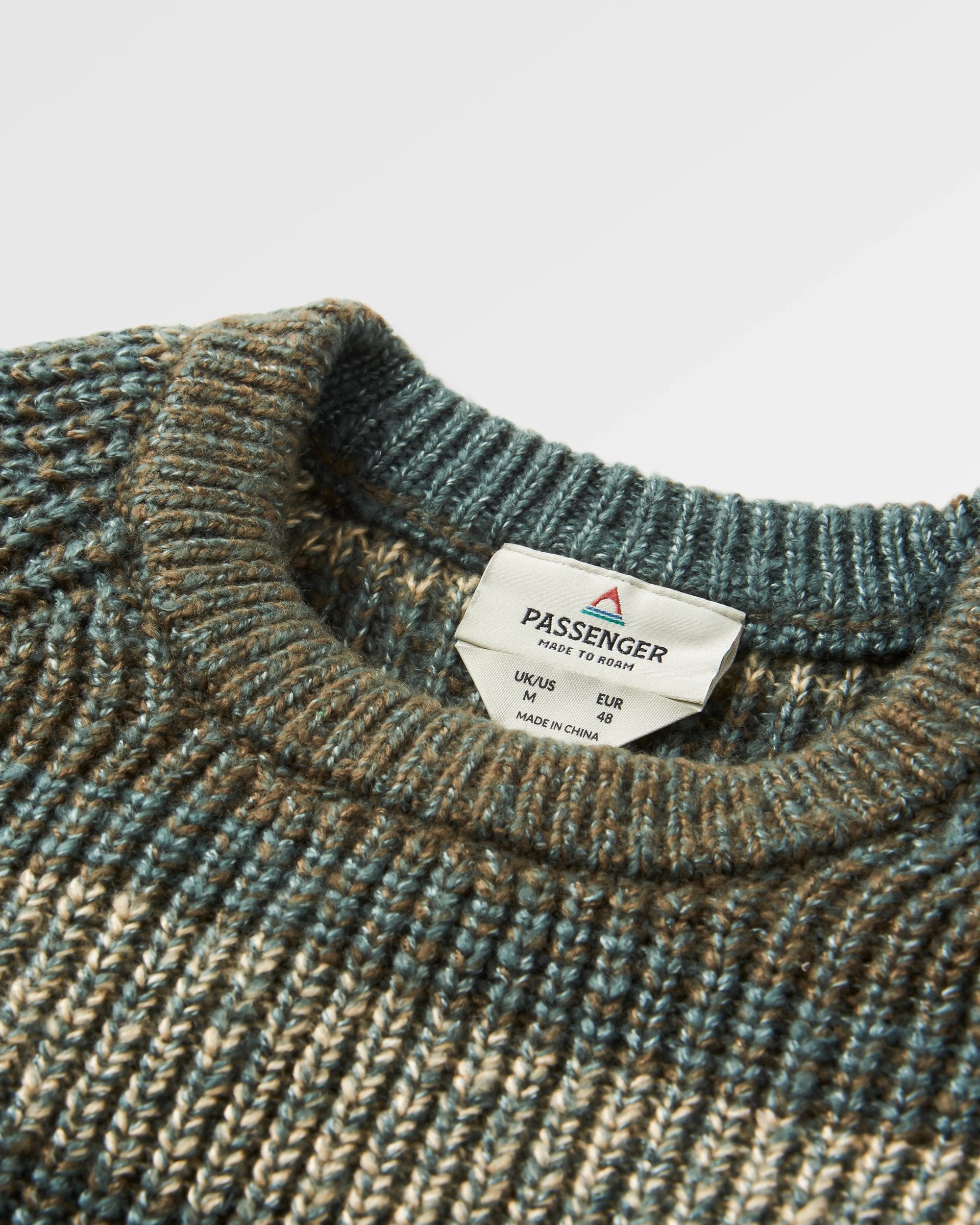 Fog Recycled Knitted Jumper - Dark Olive Multi Stripe