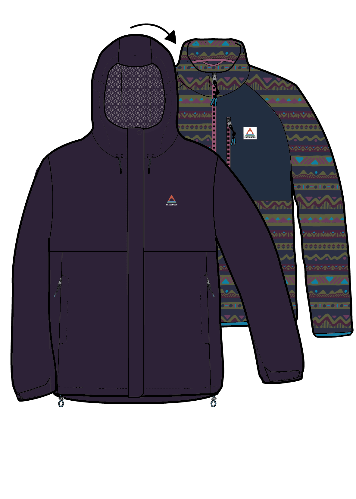 Breckenridge Recycled Waterproof 3 In 1 Jacket - Deep Plum