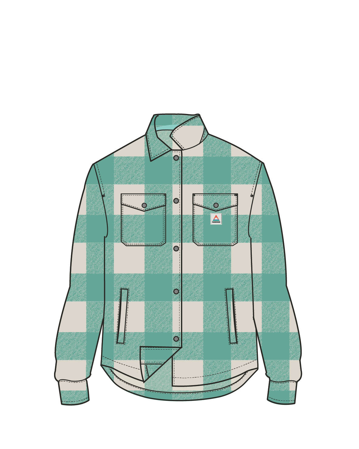 East Recycled Polar Fleece Shirt - Greenlake Buffalo Check