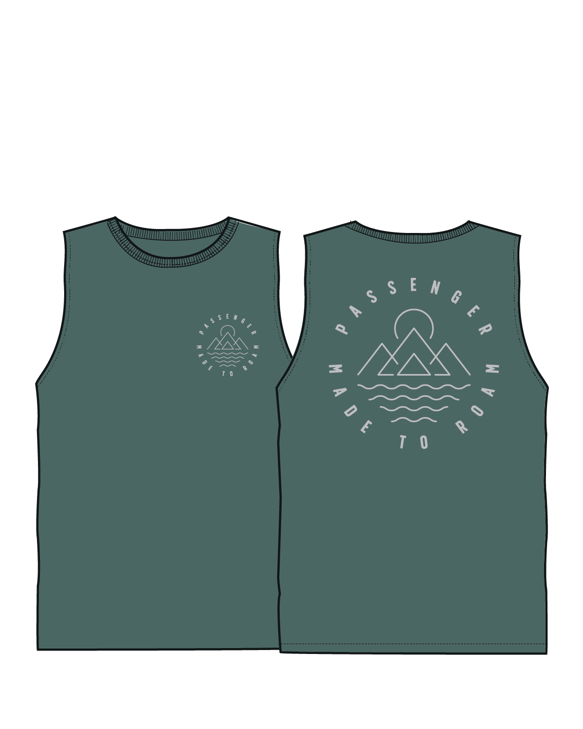 Escapism Recycled Cotton Vest - Deep Ocean