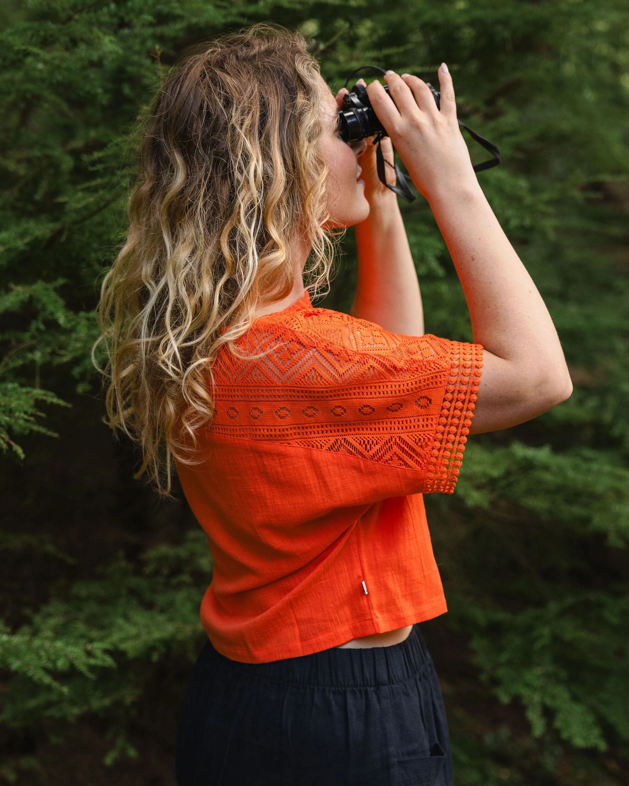Flurry Woven Top - Ember Orange
