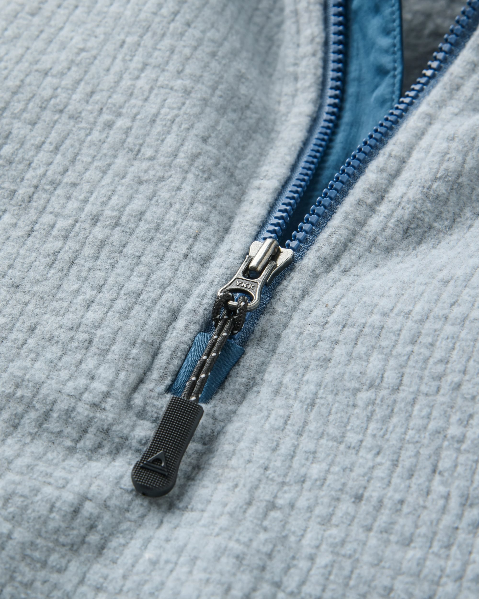Forestscape Recycled Grid Fleece Hoodie - Grey Marl
