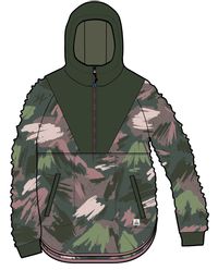 Beaumont Recycled Sherpa Hooded Fleece - Abstract Mountain Fir Tree