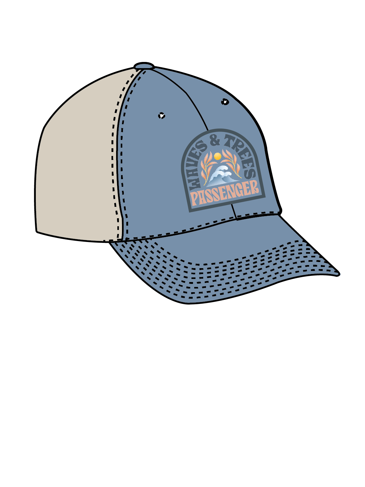 Dawning Organic Cotton Trucker Cap - Faded Denim