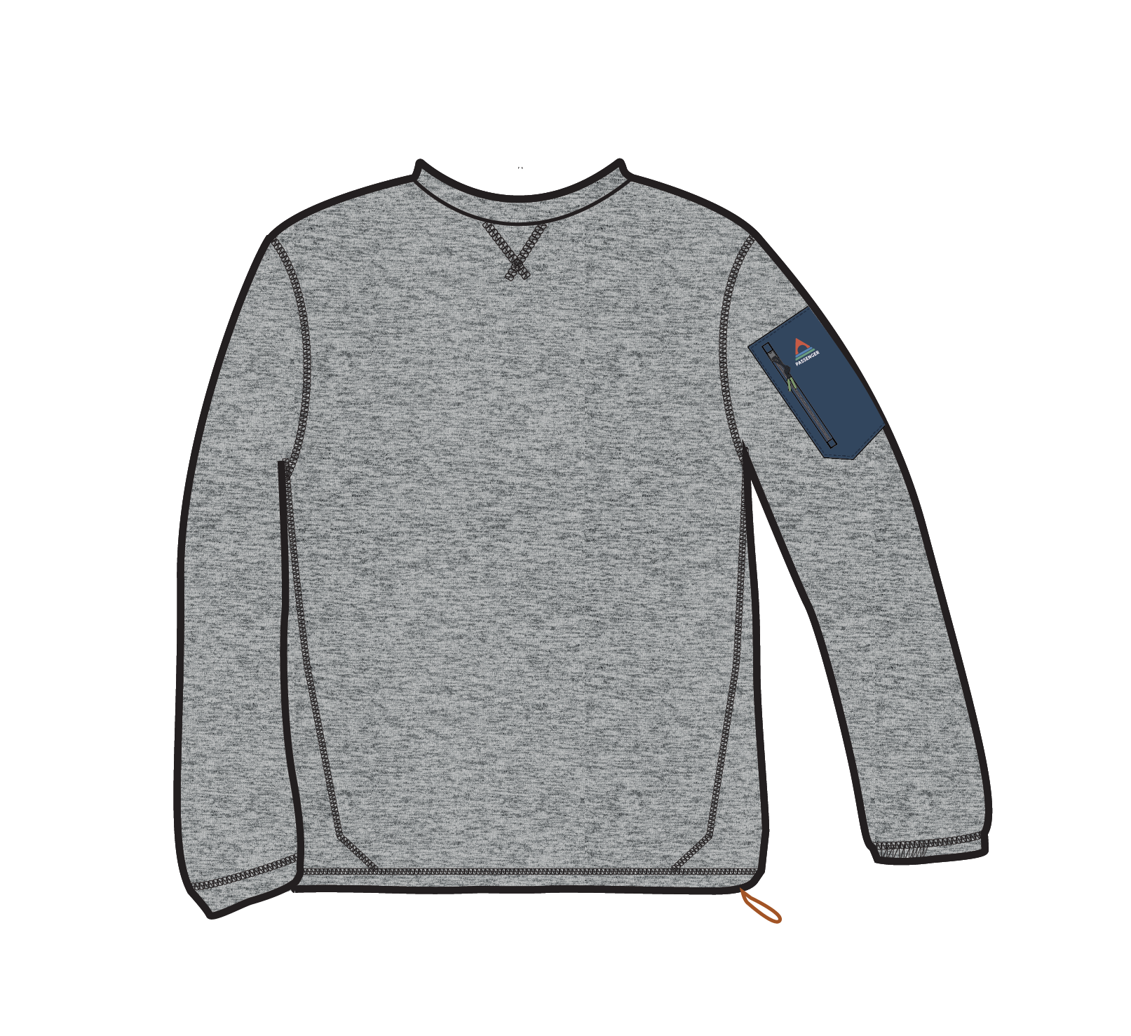 Forestscape Recycled Grid Fleece Crew - Grey Marl