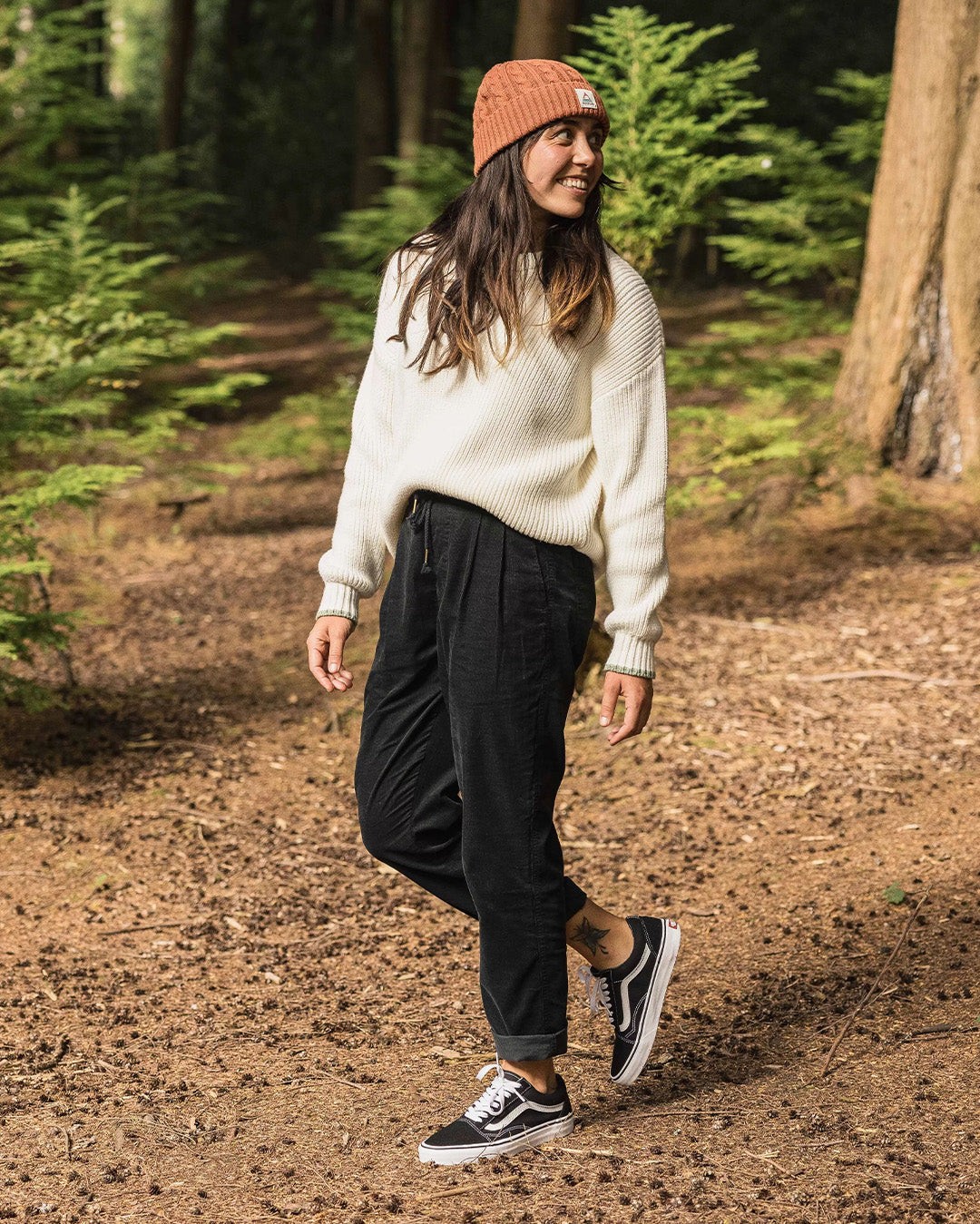 Compass Recycled Cord Trouser - Black