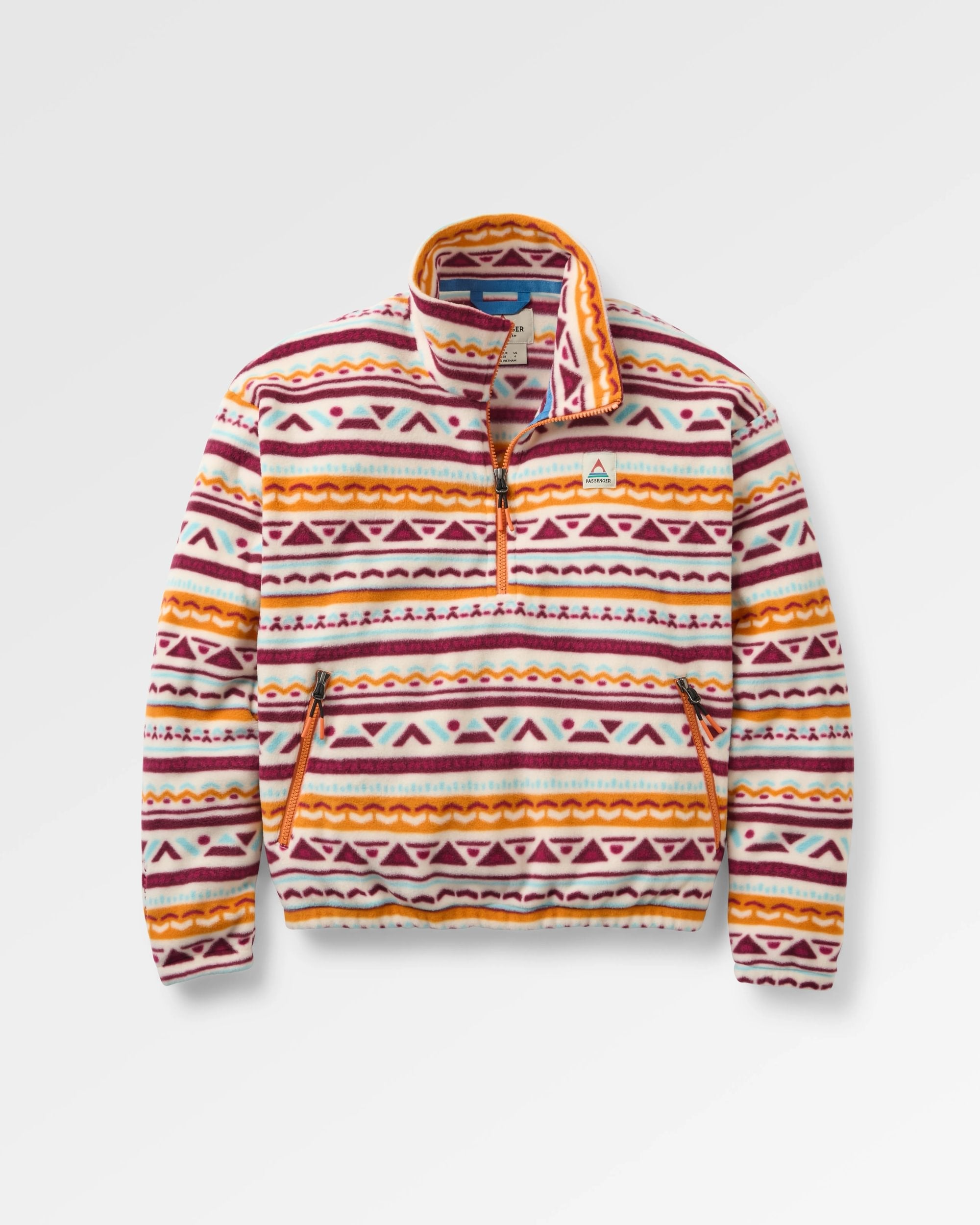 Ayla Recycled Micro Polartec® Fleece - Geo Tracks Birch