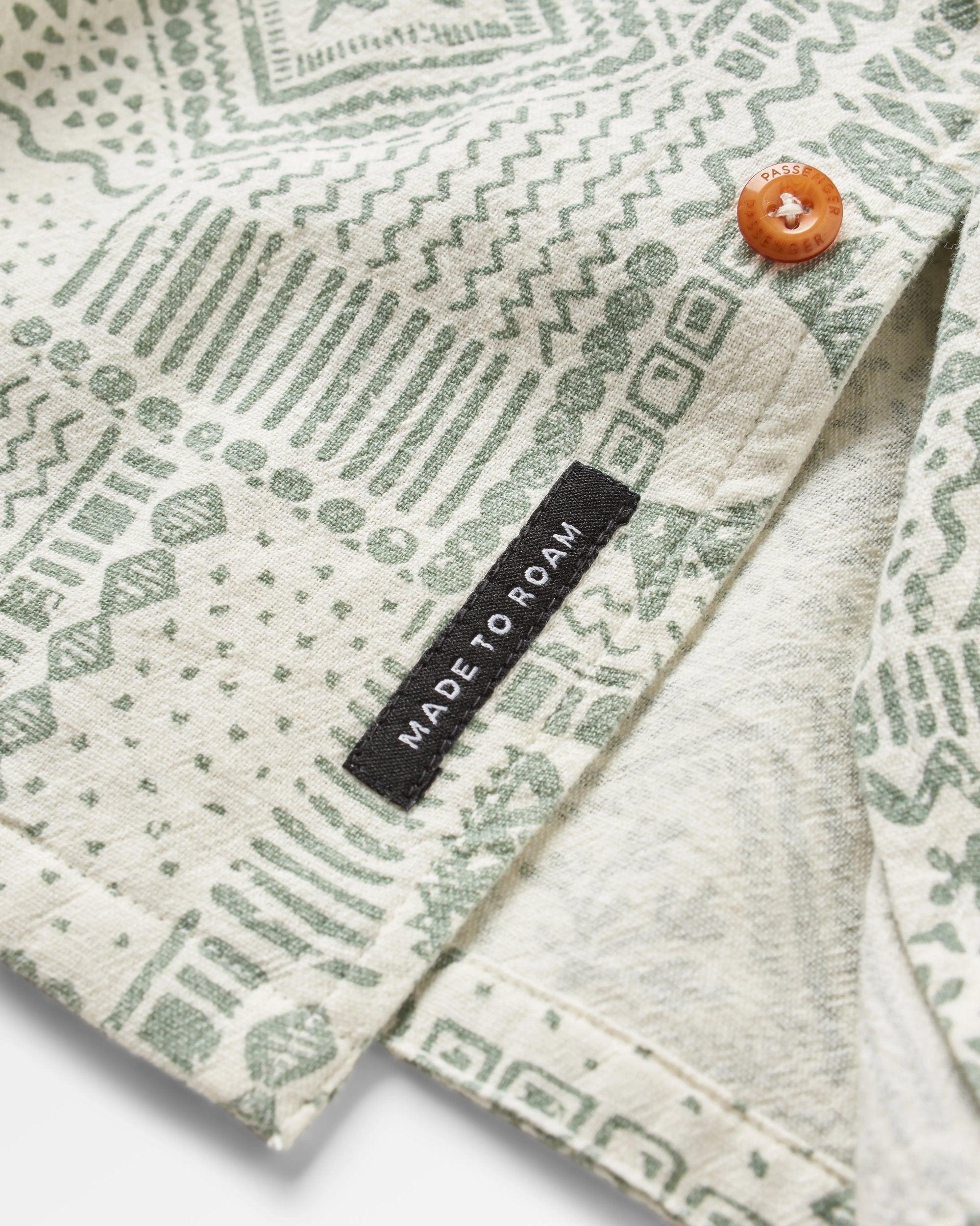 Cove Organic Cotton Short Sleeve Shirt - Vintage Patchwork Pistachio