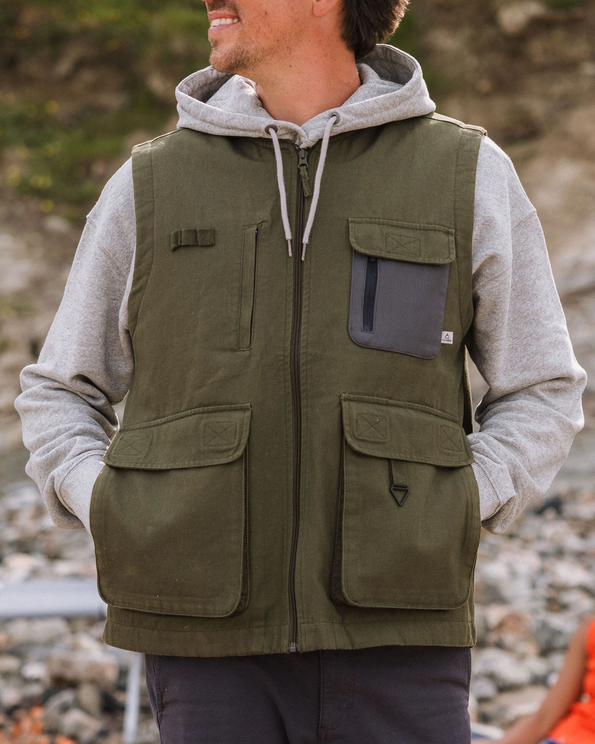 Explorers Organic Cotton Canvas Gilet - Khaki