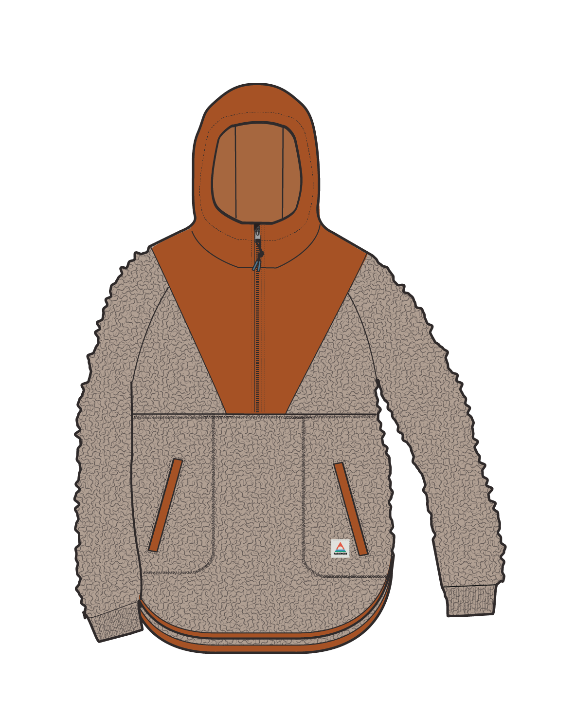 Beaumont Recycled Sherpa Hooded Fleece - Simply Taupe
