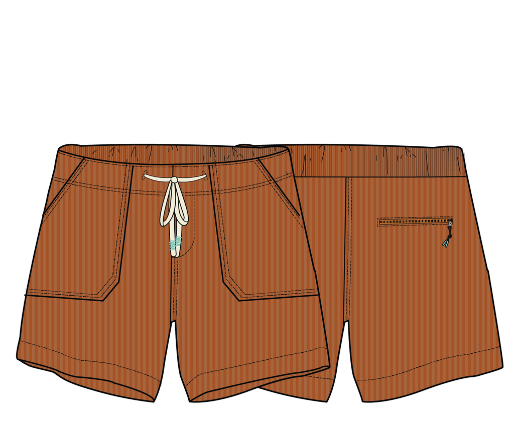 Avian Organic Cord Short - Sunset Orange