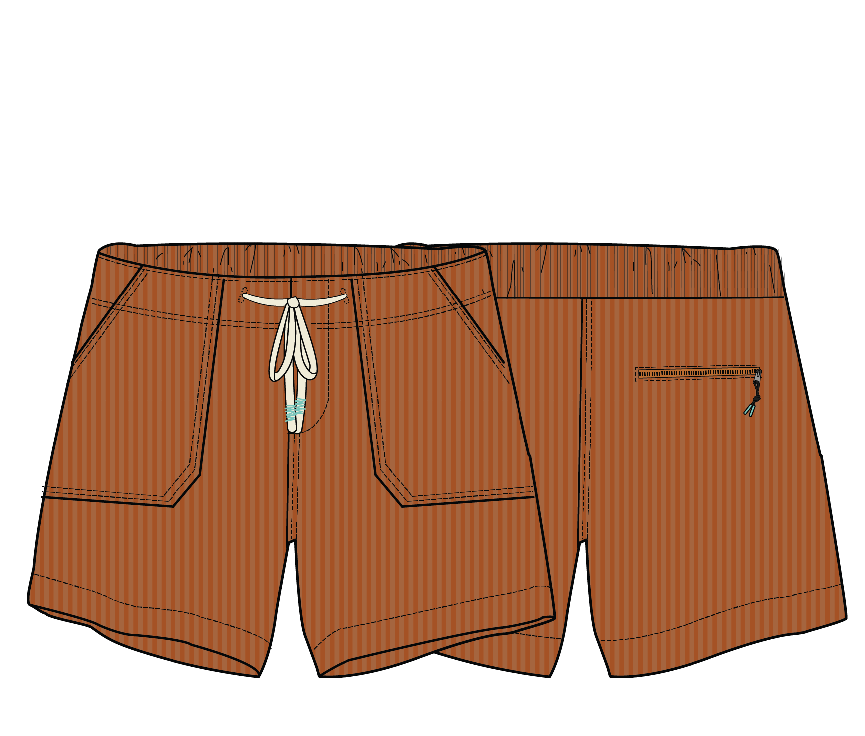 Avian Organic Cord Short - Sunset Orange