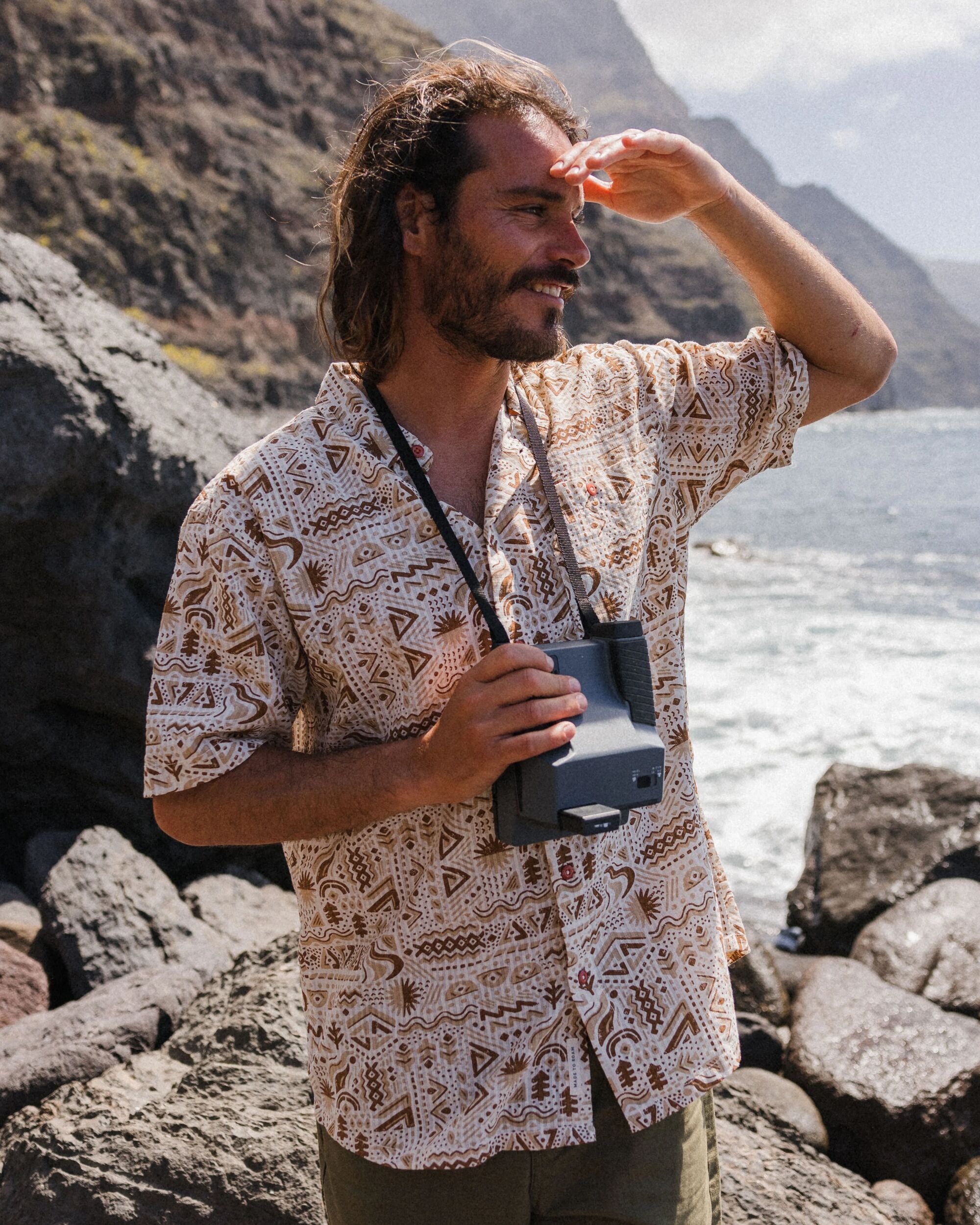 Chill Textured Short Sleeve Shirt - Elemental Geo Birch