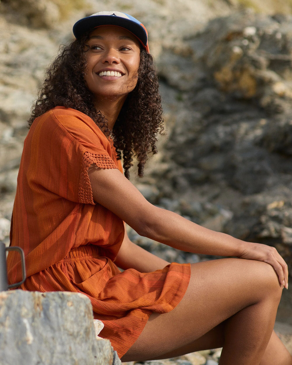 Clarity Short Skort Dress - Ember Orange Stripe