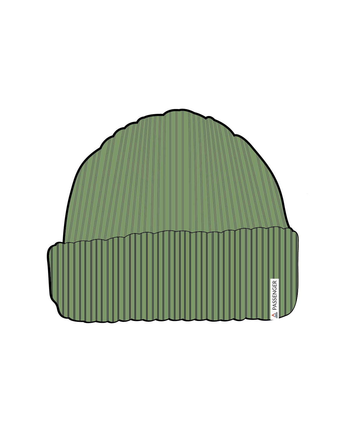 Compass Recycled Beanie - Stem Green