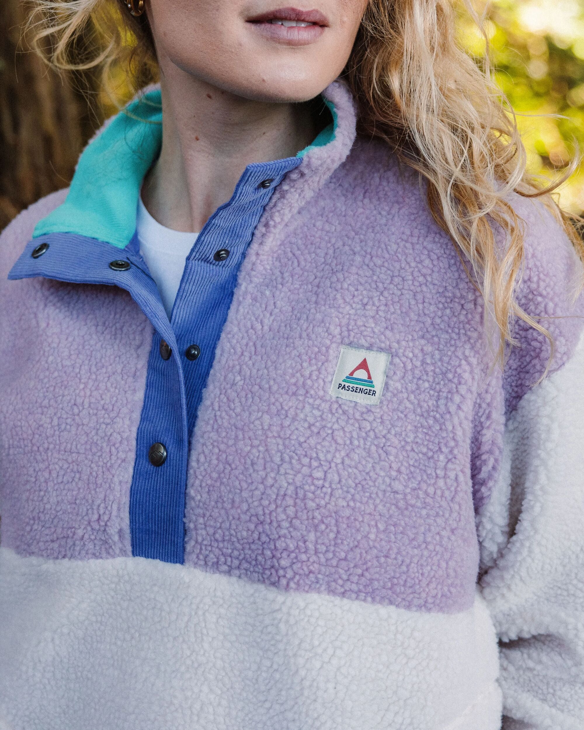 Create Recycled Deep-Pile Sherpa Fleece - Lilac Mist/ Vintage White