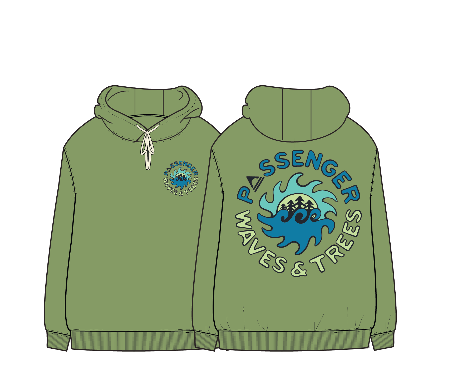 Dune Oversized Hoodie - Stem Green Marl