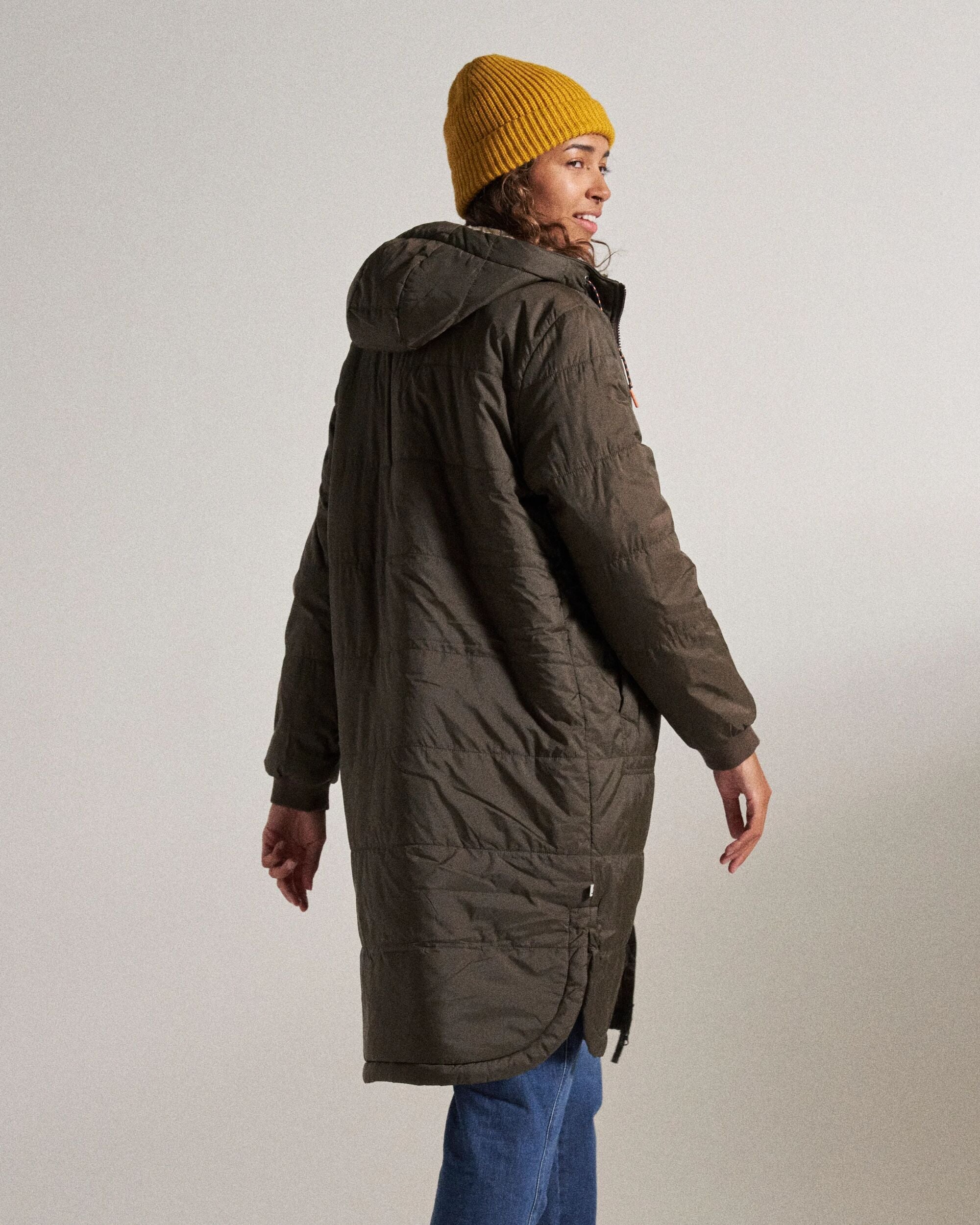 Flora Recycled Sherpa Lined Parka - Coffee
