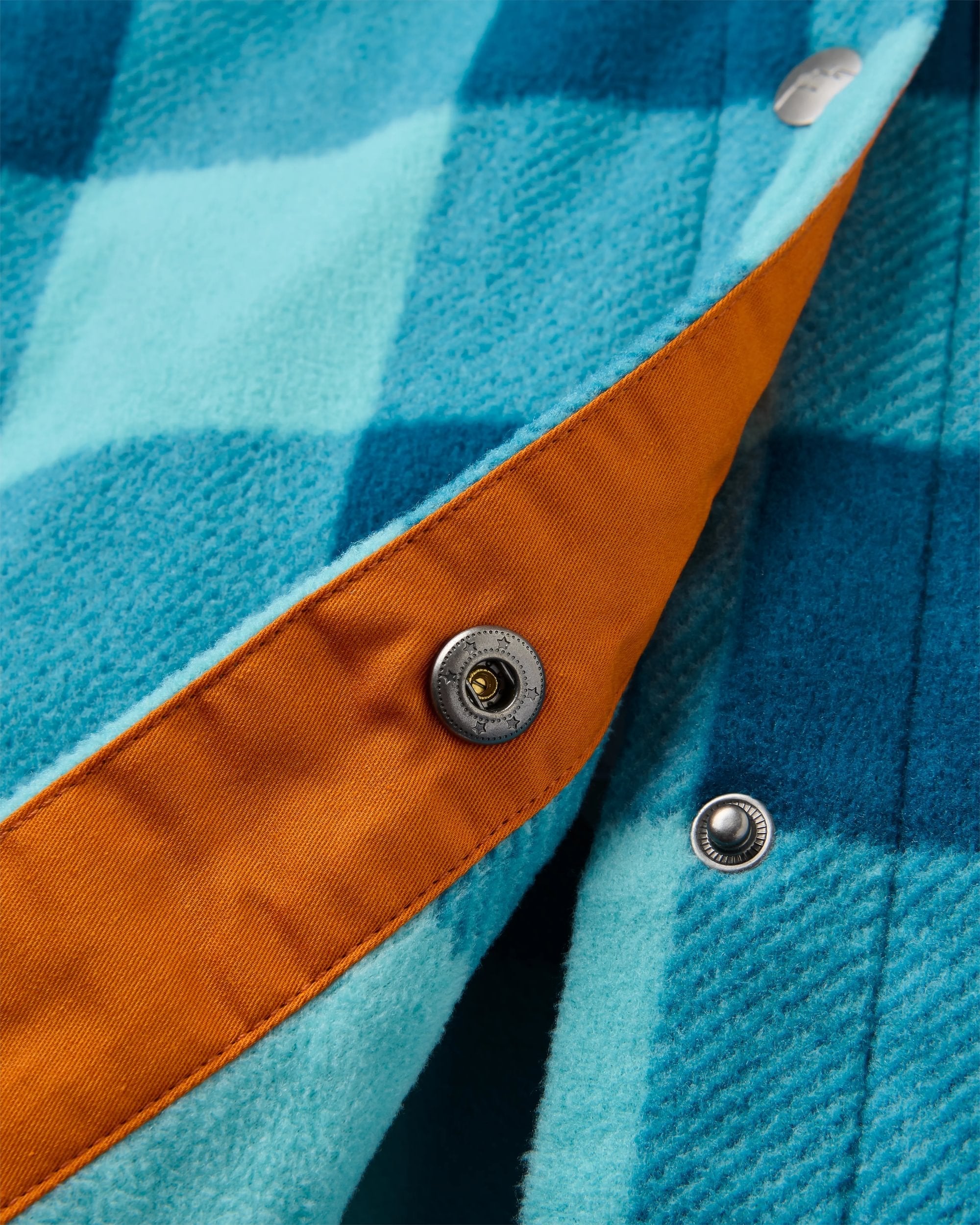 East Recycled Polar Fleece Shirt - Retro Blue Check