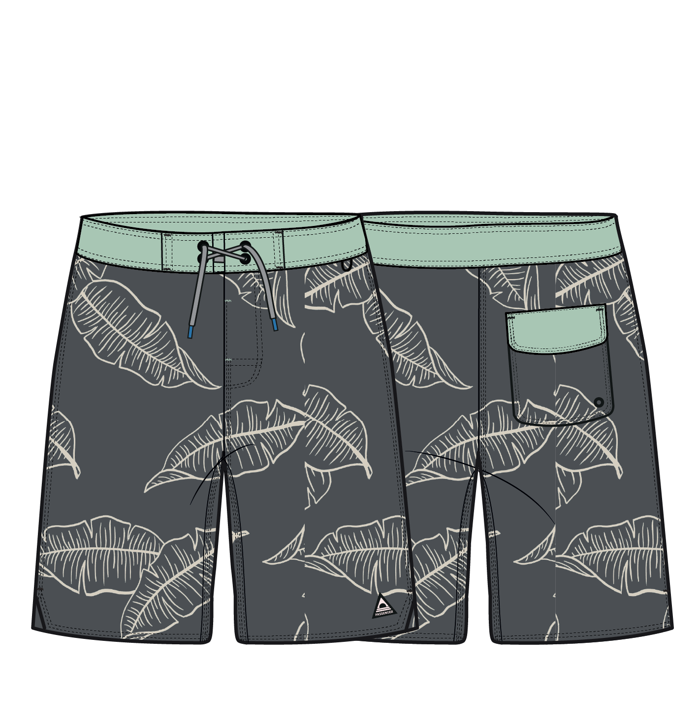 Cruiser Netplus® Recycled 21" Boardshort - Palm Faded Black