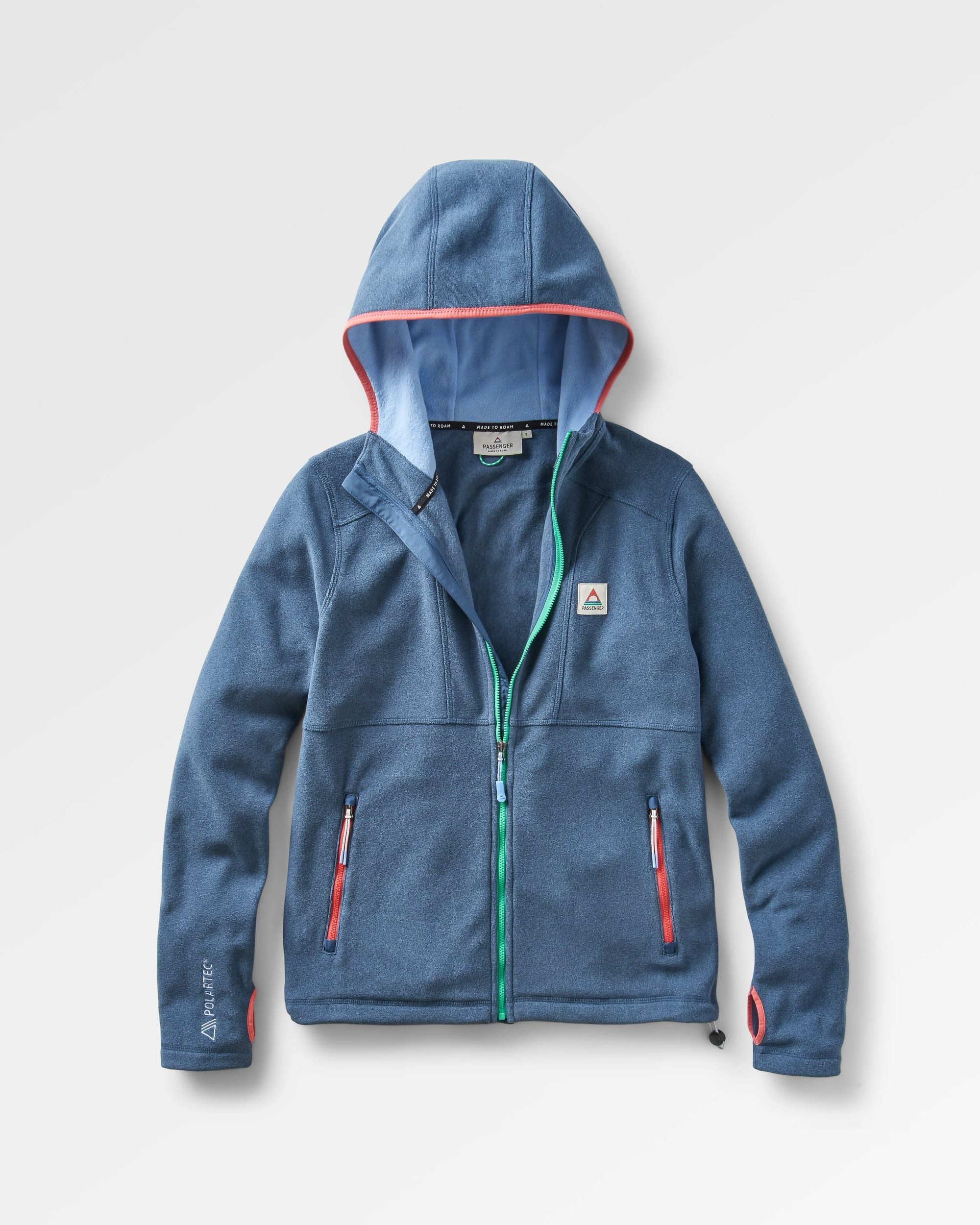 Crest Recycled Polartec® Fleece Hoodie - Dark Denim Marl