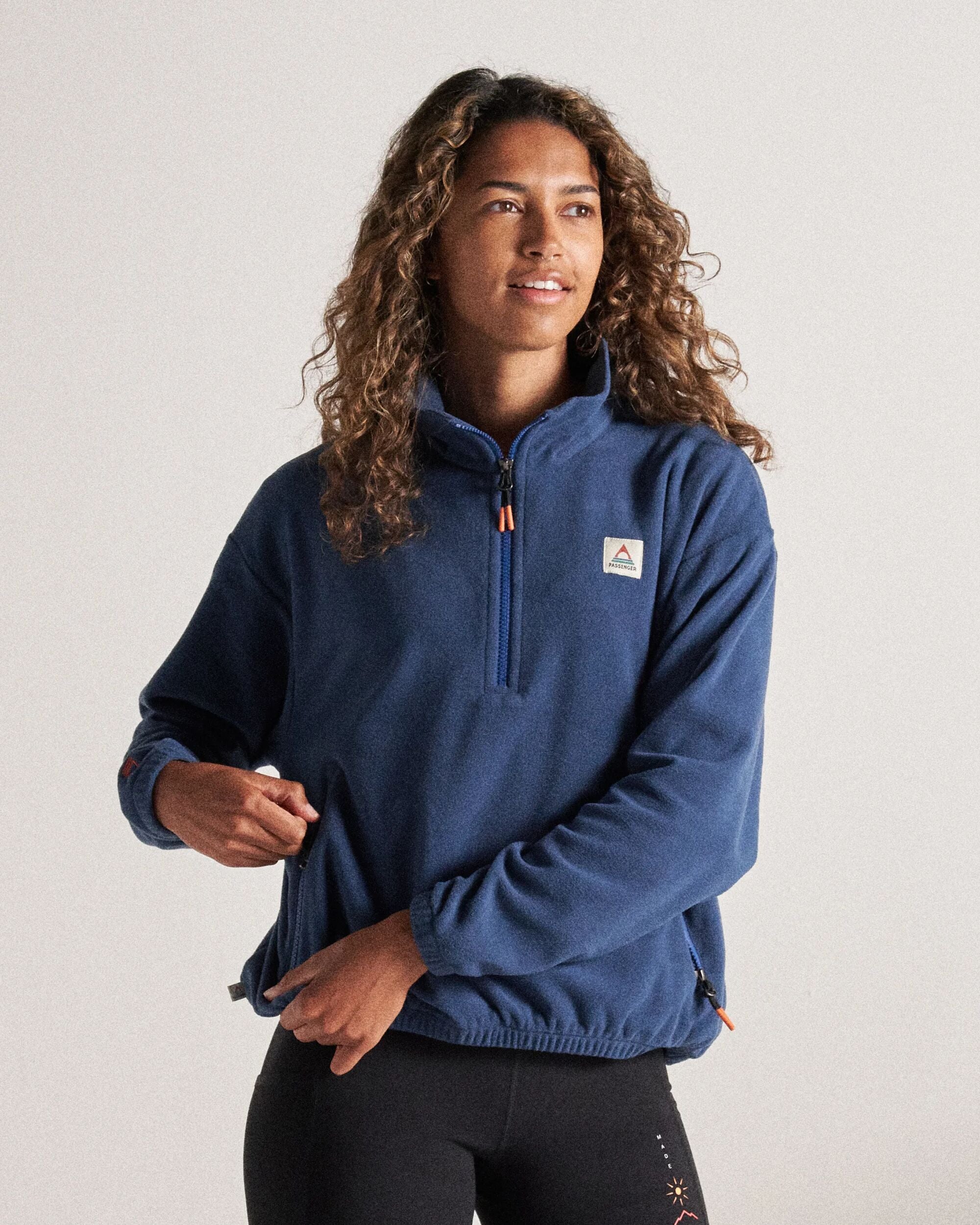 Ayla Recycled Micro Polartec® Fleece - Dark Denim