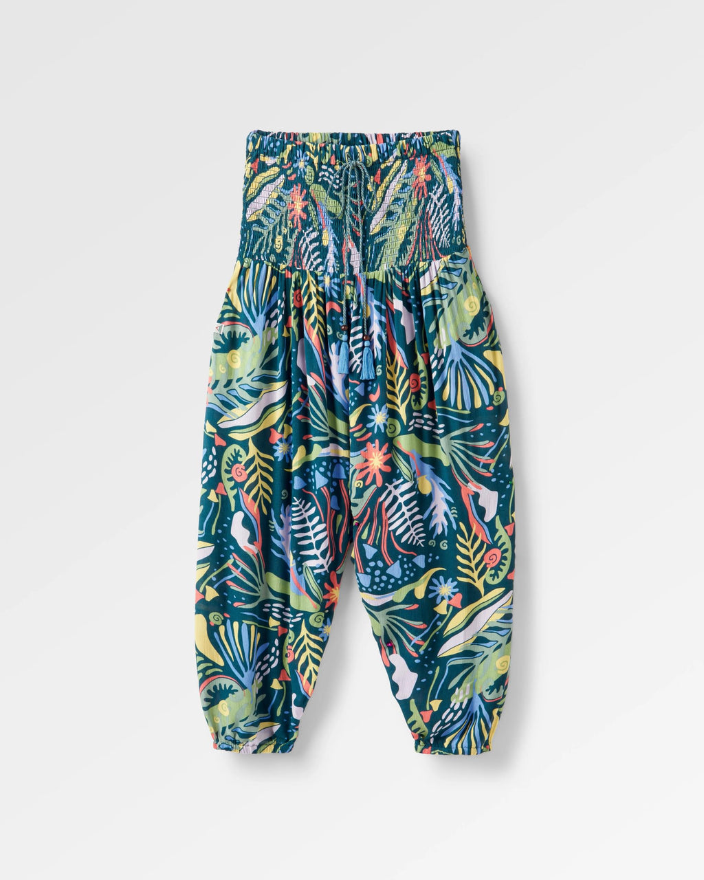 Daylily Loose Trouser - Abstract Seaweed Tidal Blue