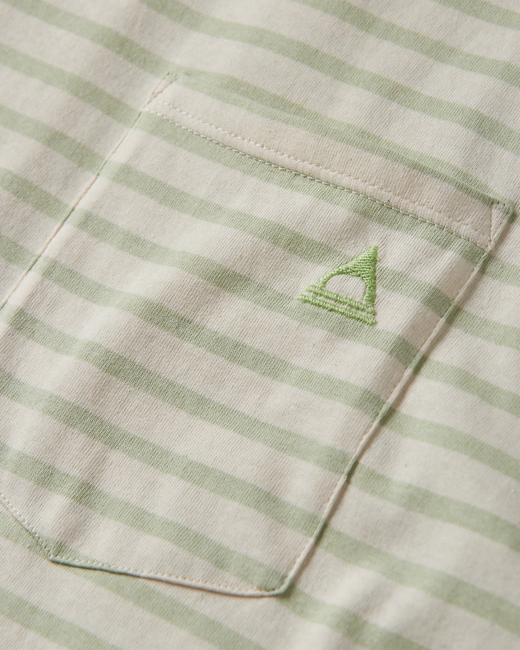 Zen Recycled Cotton Relaxed Fit T-Shirt - Apple Green Stripe