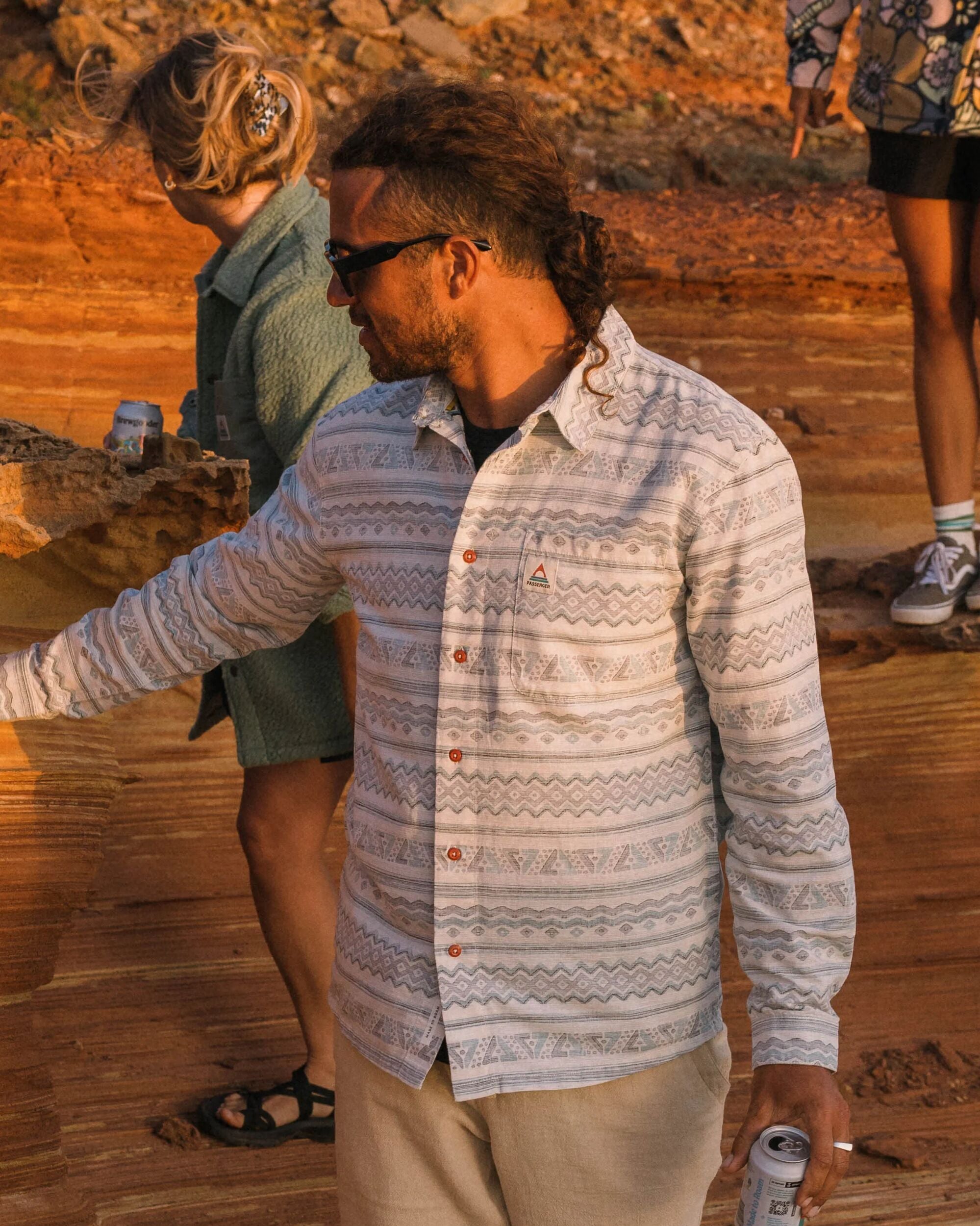Amboro Organic Cotton Shirt - Mono Geo Birch