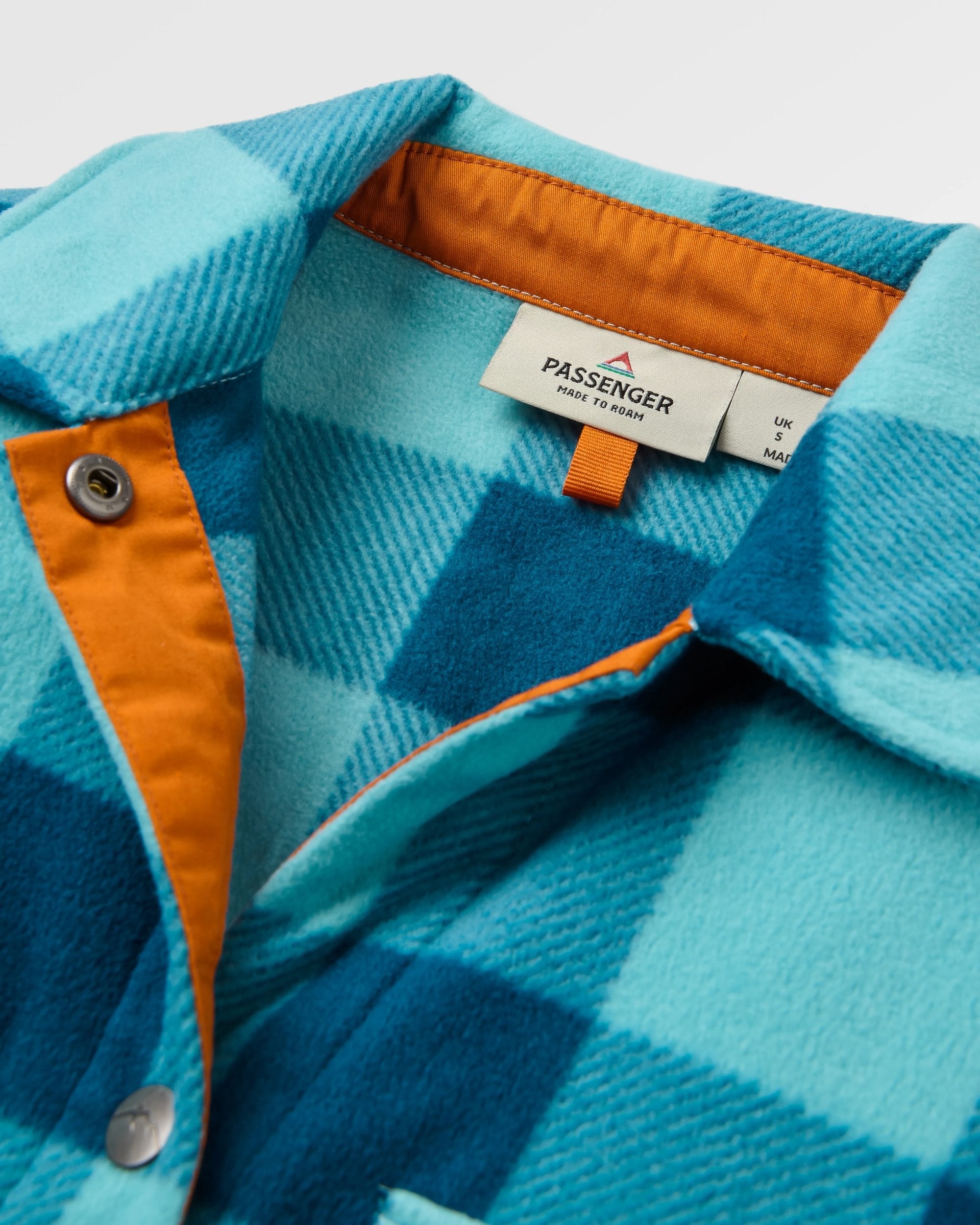 East Recycled Polar Fleece Shirt - Retro Blue Check
