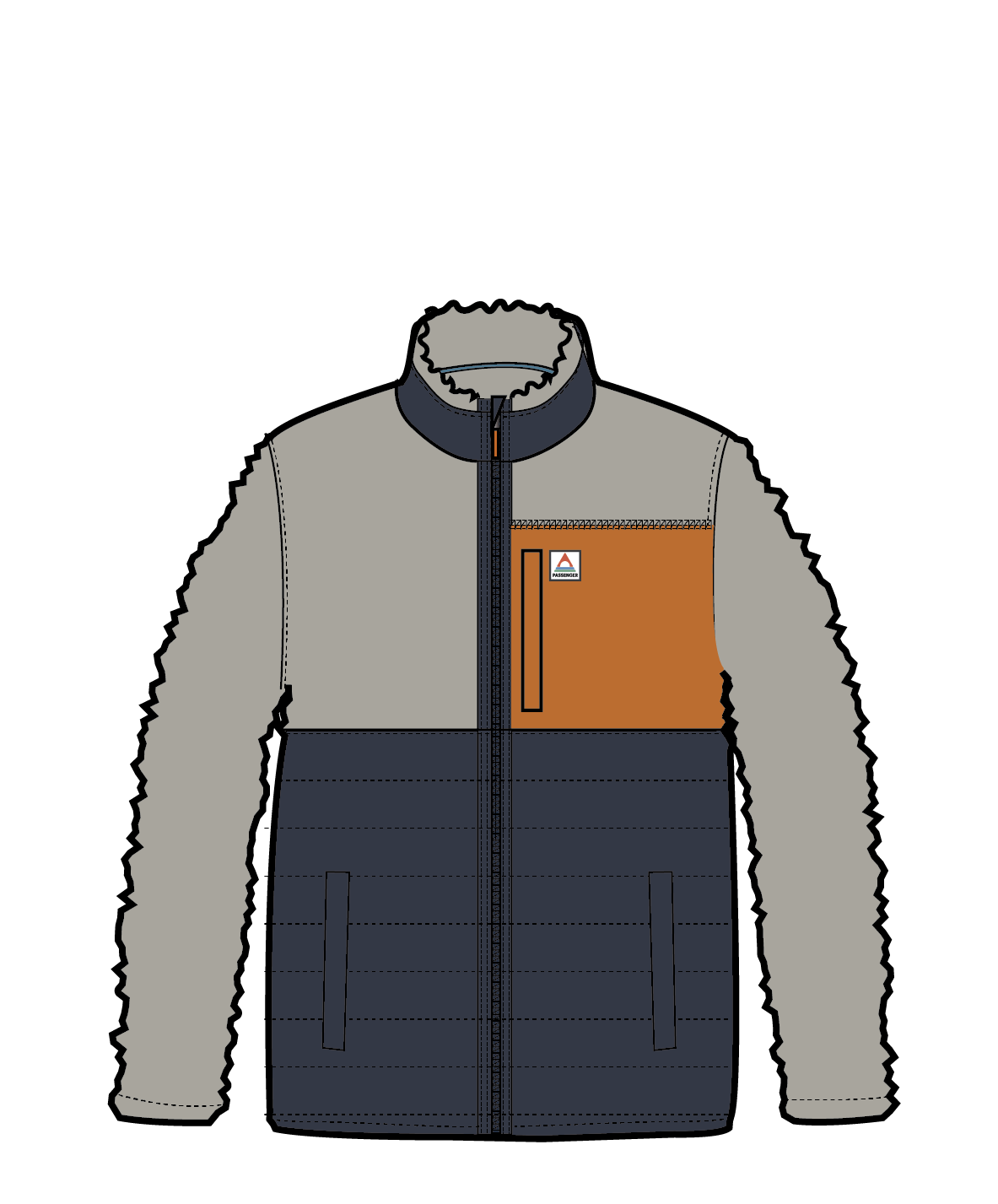 Born Explorer Recycled Polar-Lined Sherpa Fleece - Steel Grey