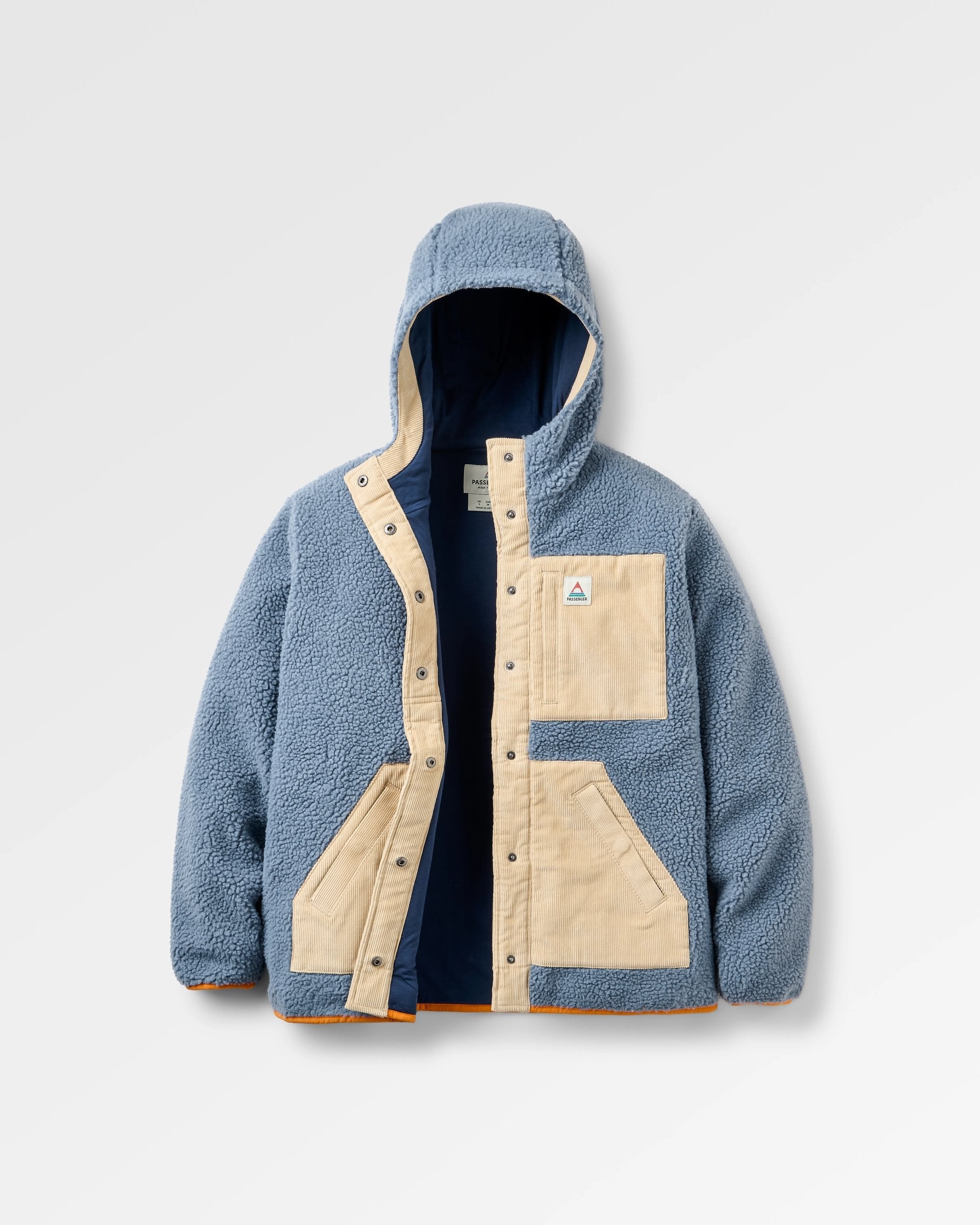 Clover Recycled Sherpa Hooded Fleece - Stormy Blue