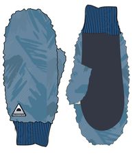 Avalanche Recycled Sherpa Mittens - Abstract Mountain Blue Steel