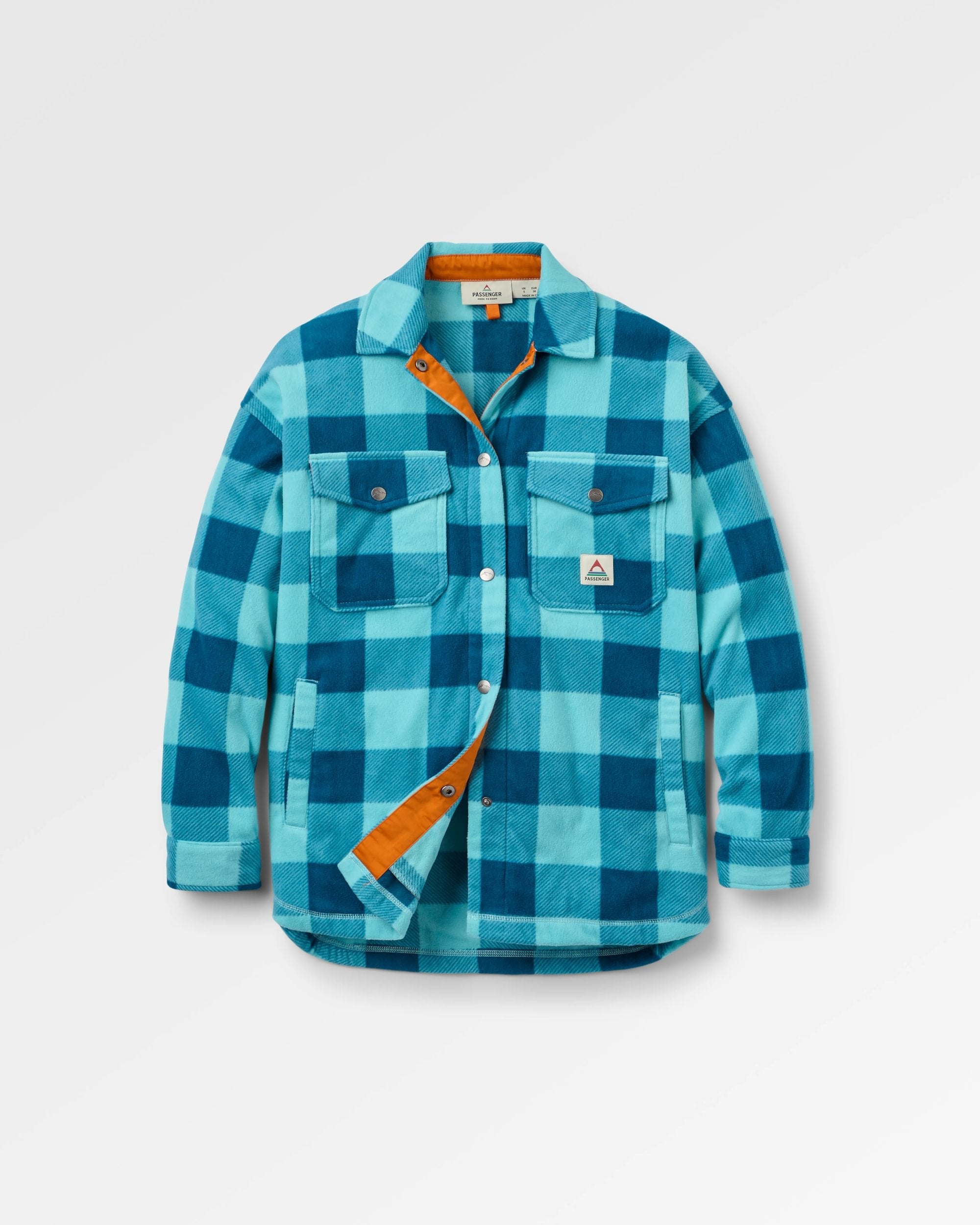 East Recycled Polar Fleece Shirt - Retro Blue Check