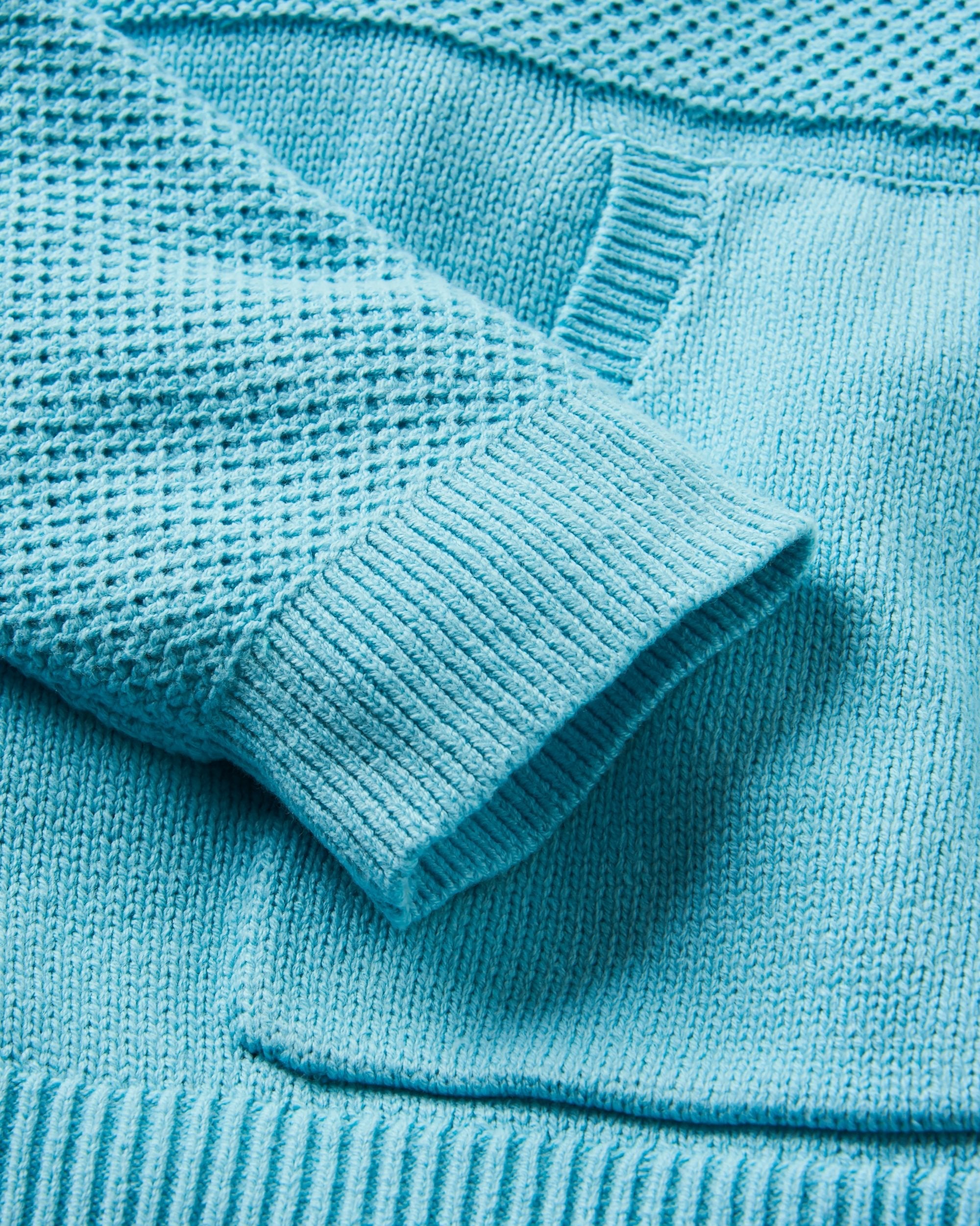 Cove Organic Cotton Knitted Hoodie - Retro Blue