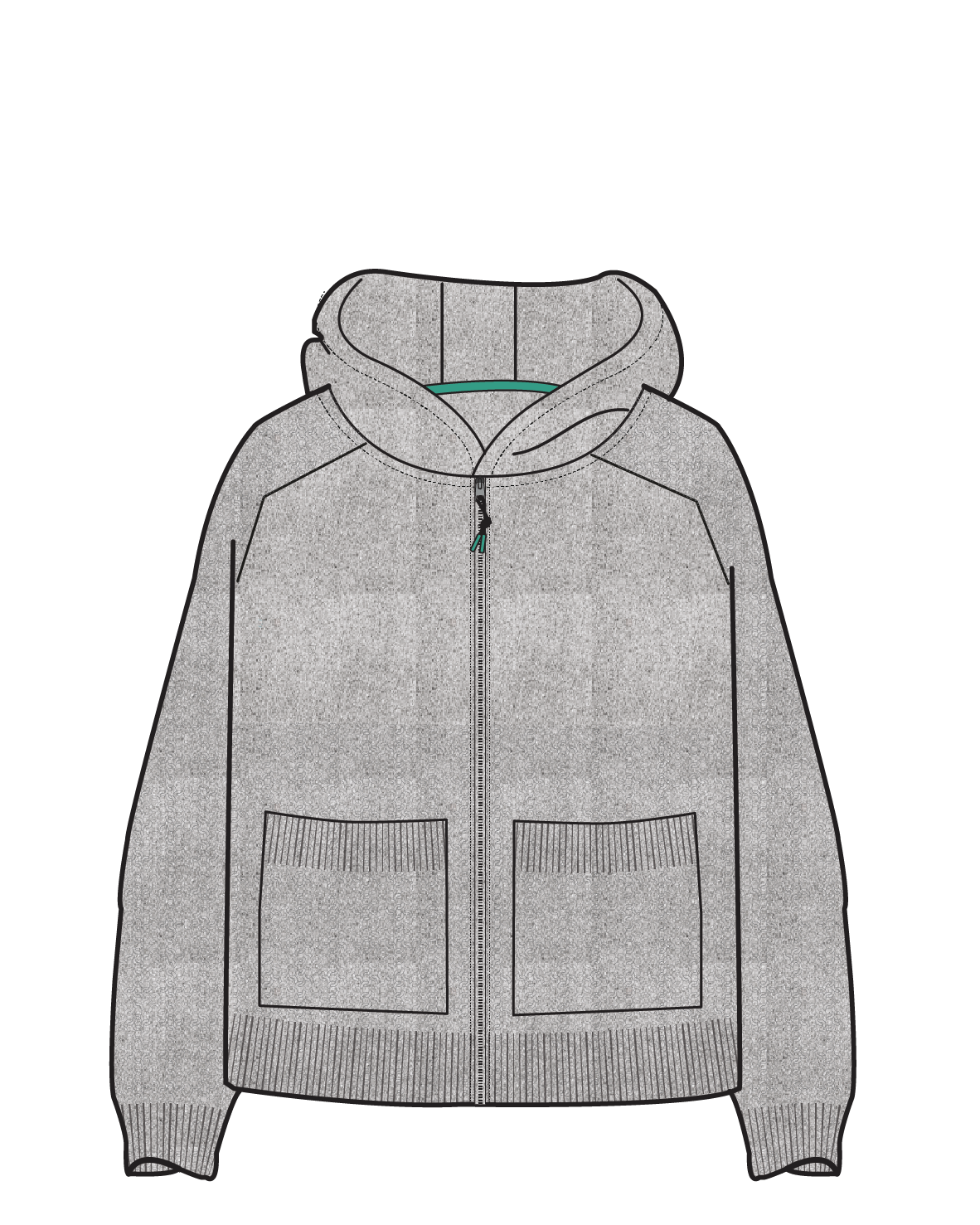 Cove Organic Cotton Knitted Zip Hoodie - Grey Marl