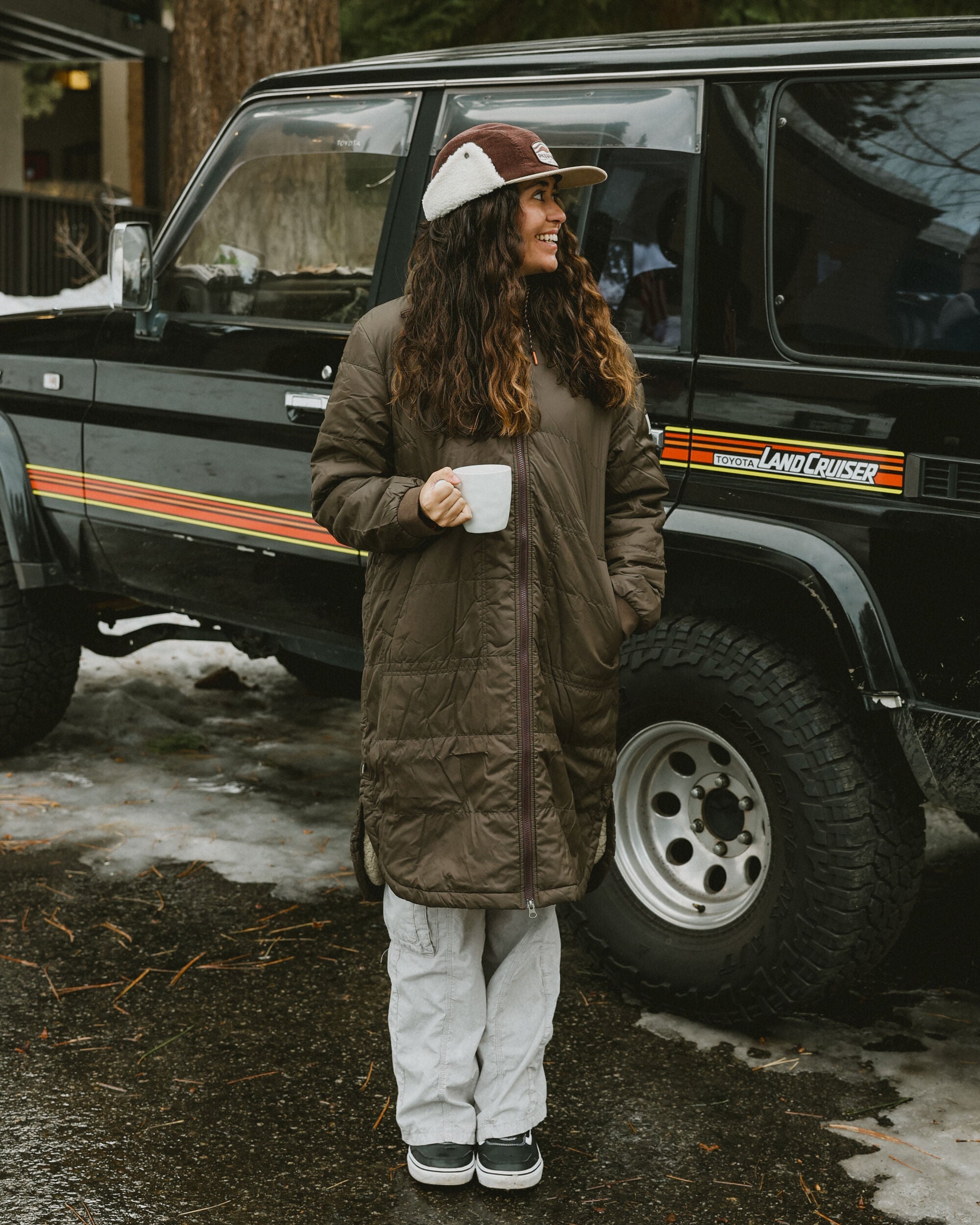 Flora Recycled Sherpa Lined Parka - Coffee