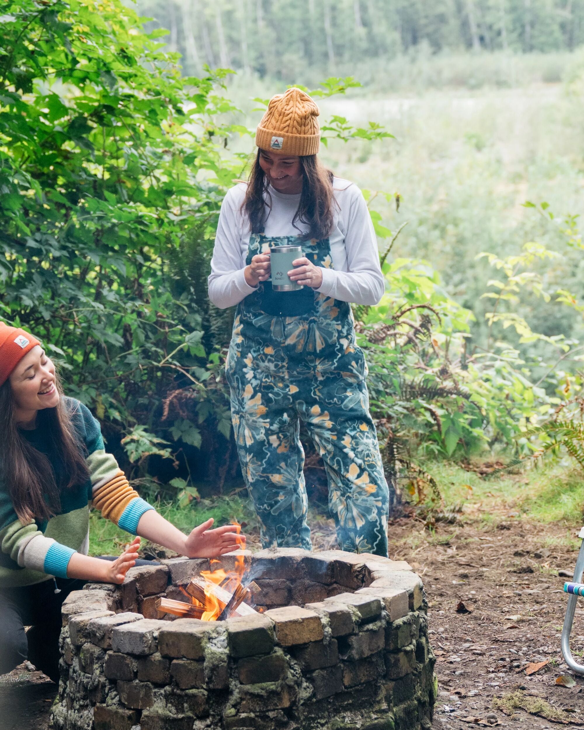 Ace Recycled Polar Fleece Dungarees - Frost Dark Fern