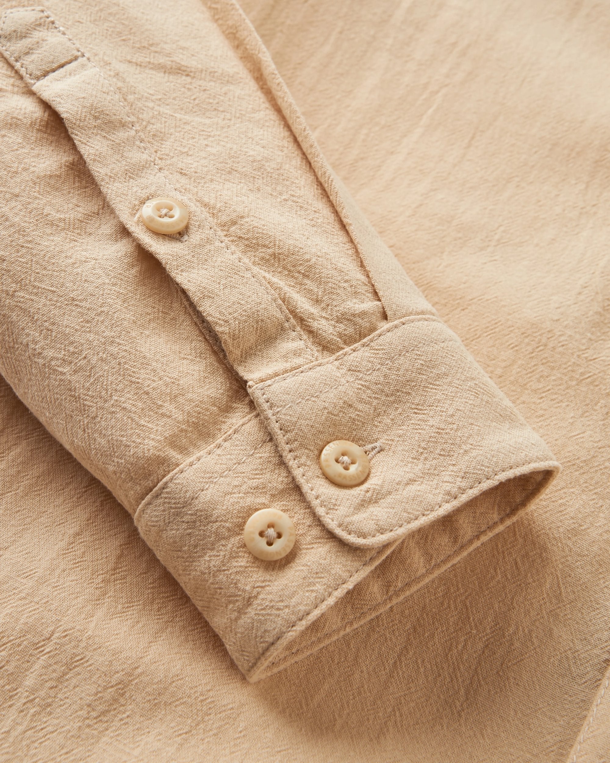 Arica Textured Organic Cotton Shirt - Stone