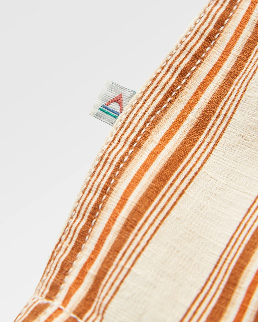 Cove Organic Cotton Textured Shirt - Sunset Orange Stripe
