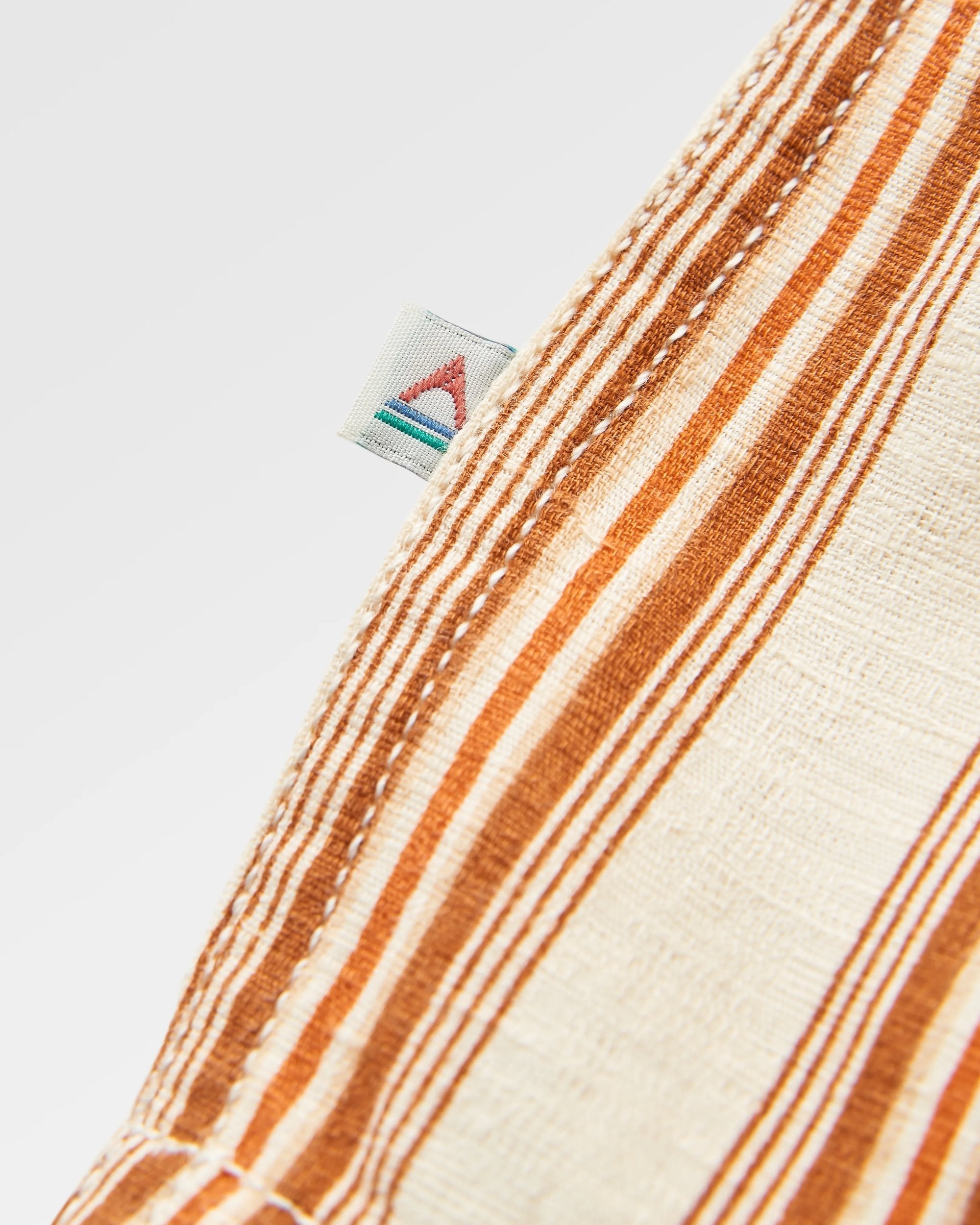 Cove Organic Cotton Textured Shirt - Sunset Orange Stripe
