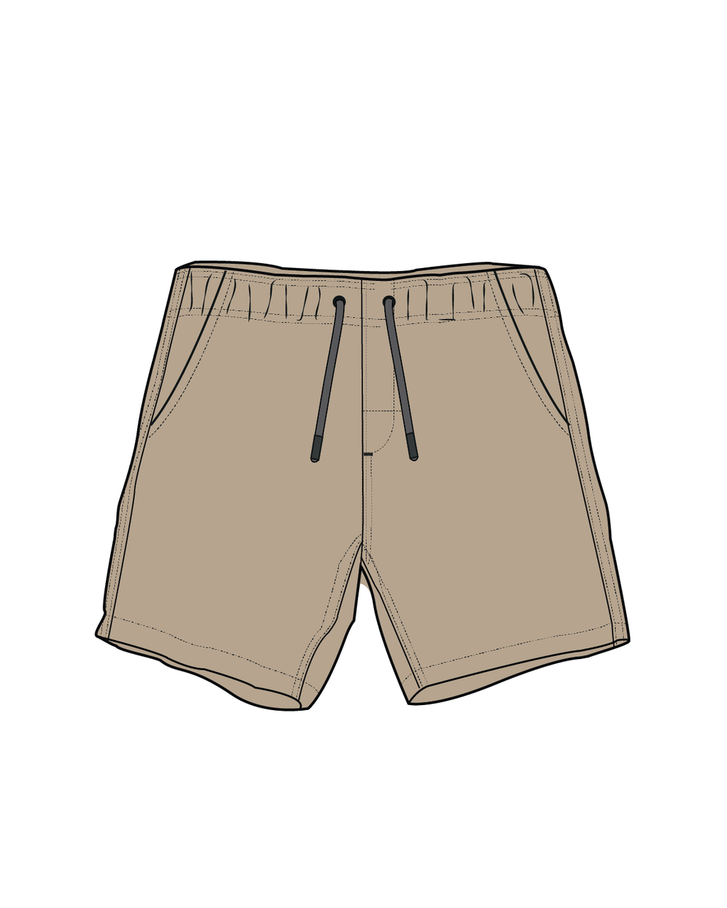 Drifter Cotton Linen Blend Short - Stone