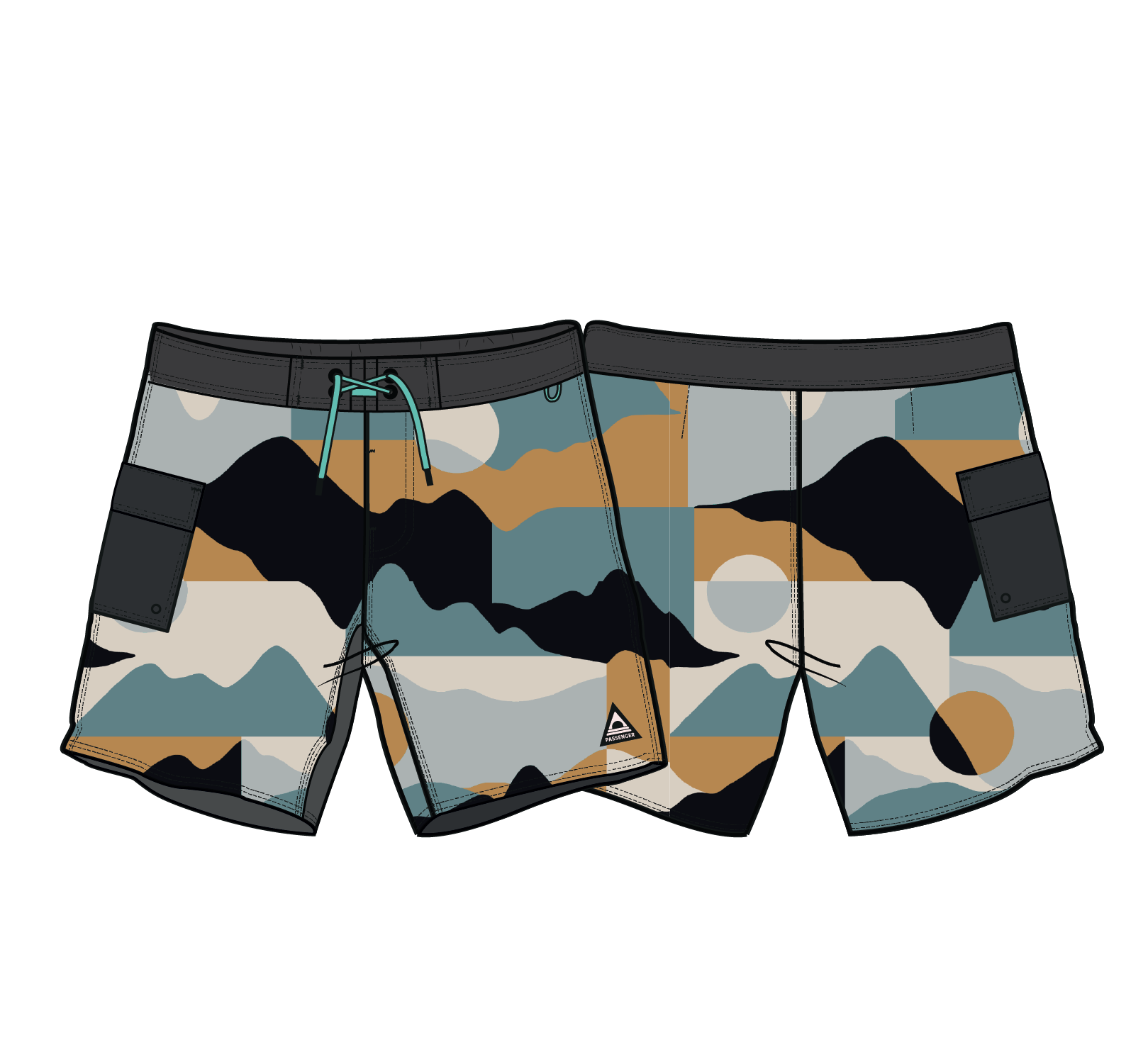 Cutback NetPlus® Recycled Boardshort - Vista Patchwork Arctic