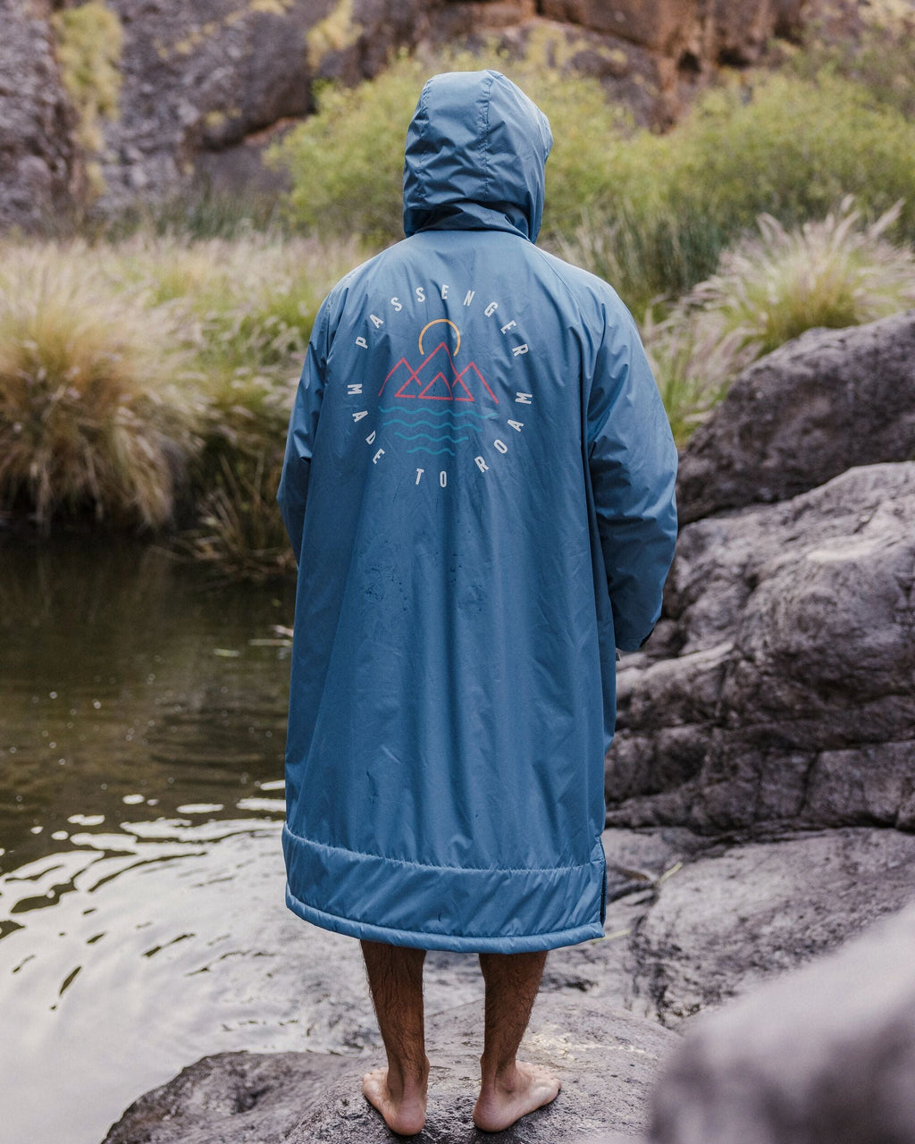 Escapism Recycled Sherpa Lined Changing Robe - Moonlight Blue