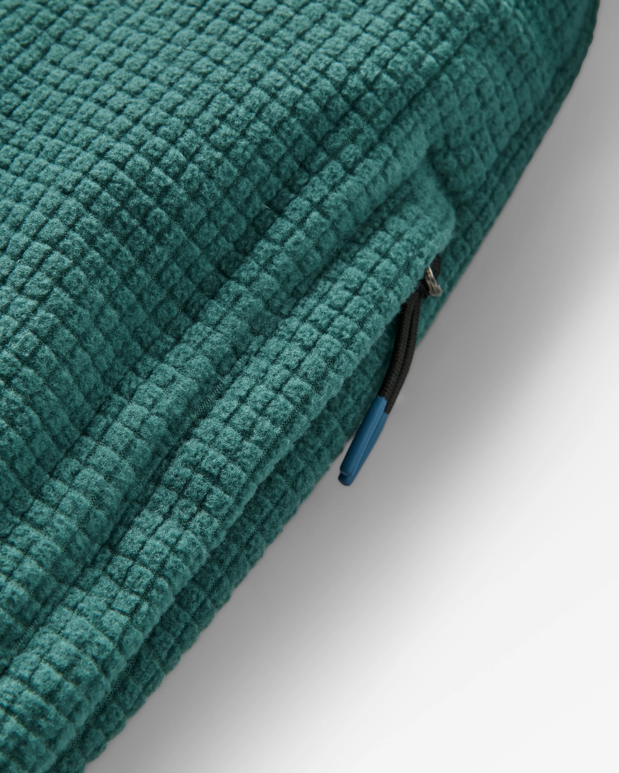 Forestscape Recycled Grid Fleece Hoodie - Deep Ocean