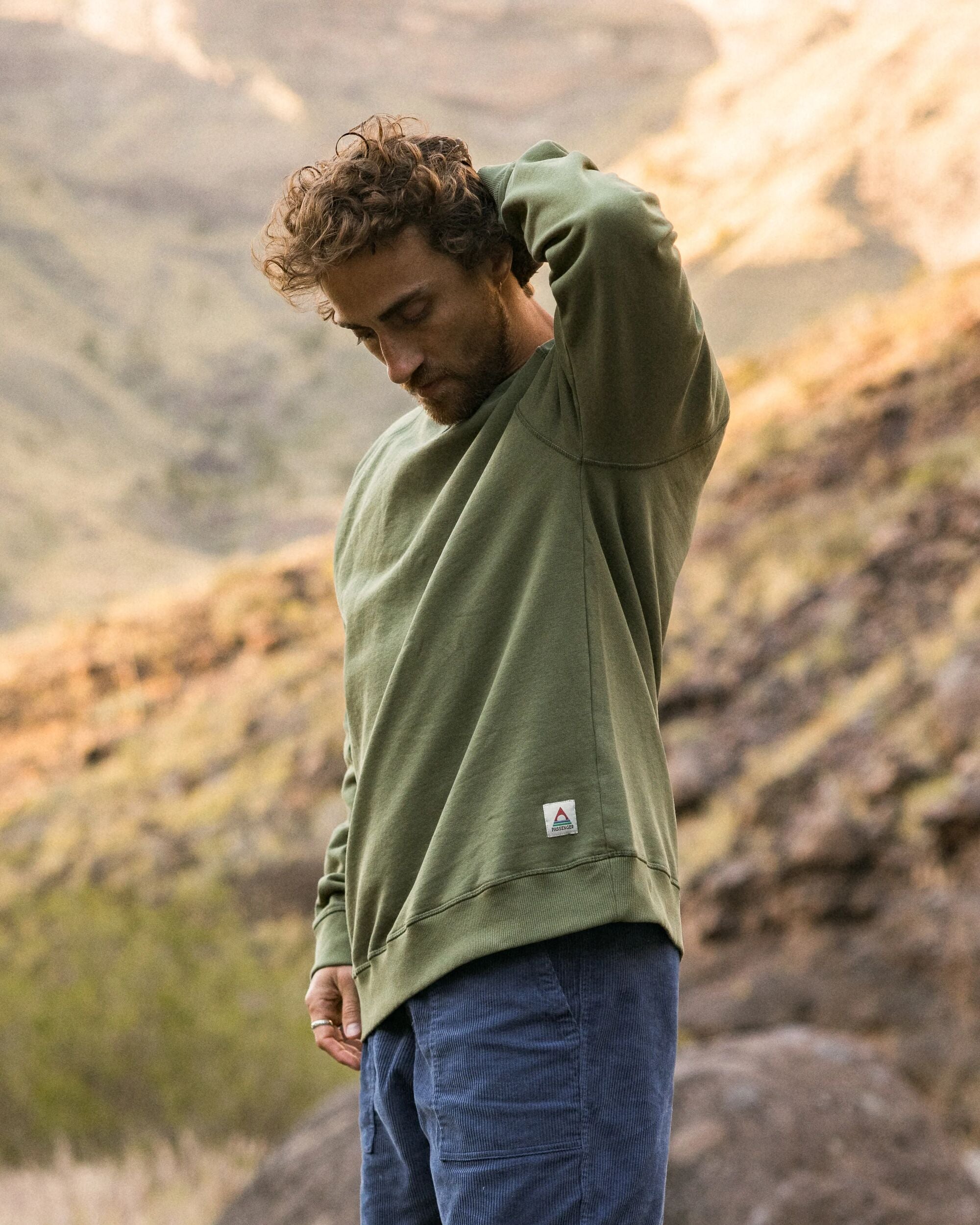 Heritage Recycled Cotton Sweatshirt - Khaki