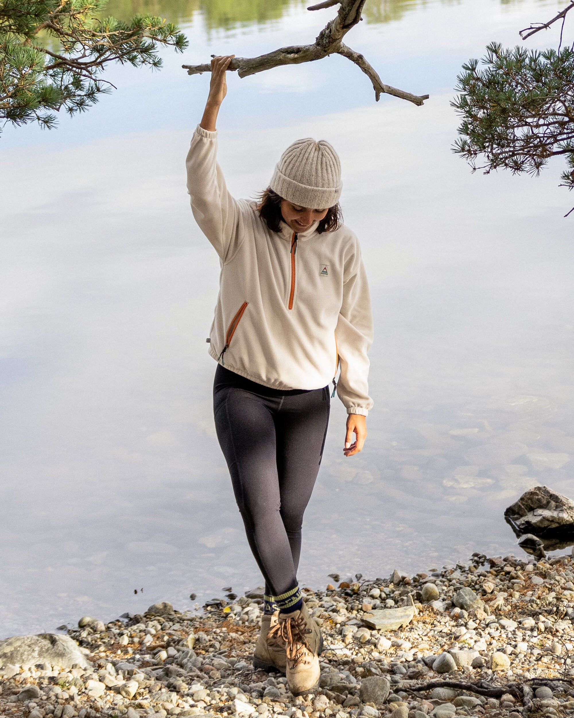 Ayla Recycled Micro Polartec® Fleece - Vintage White