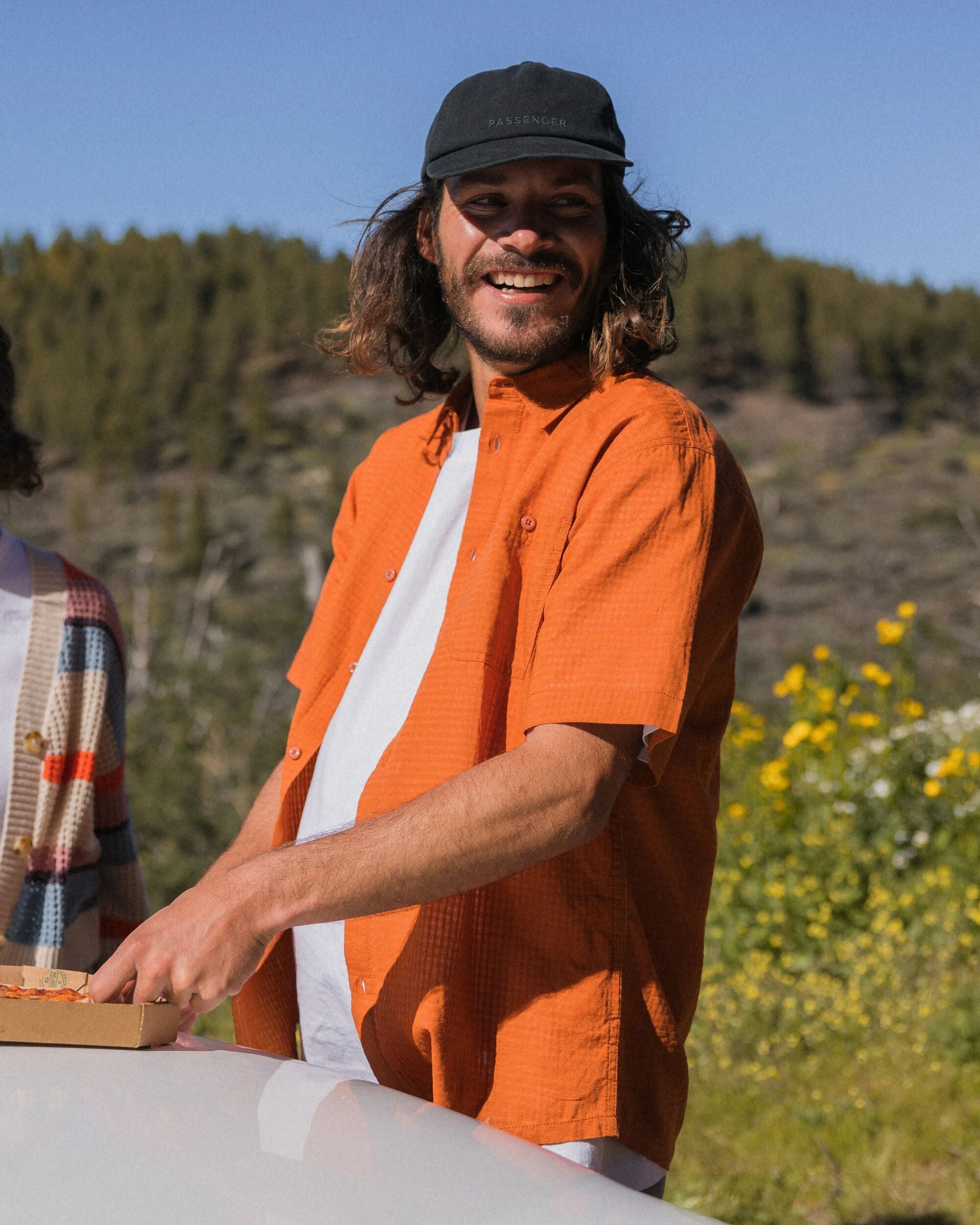 Chill Textured Short Sleeve Shirt - Sunset Orange