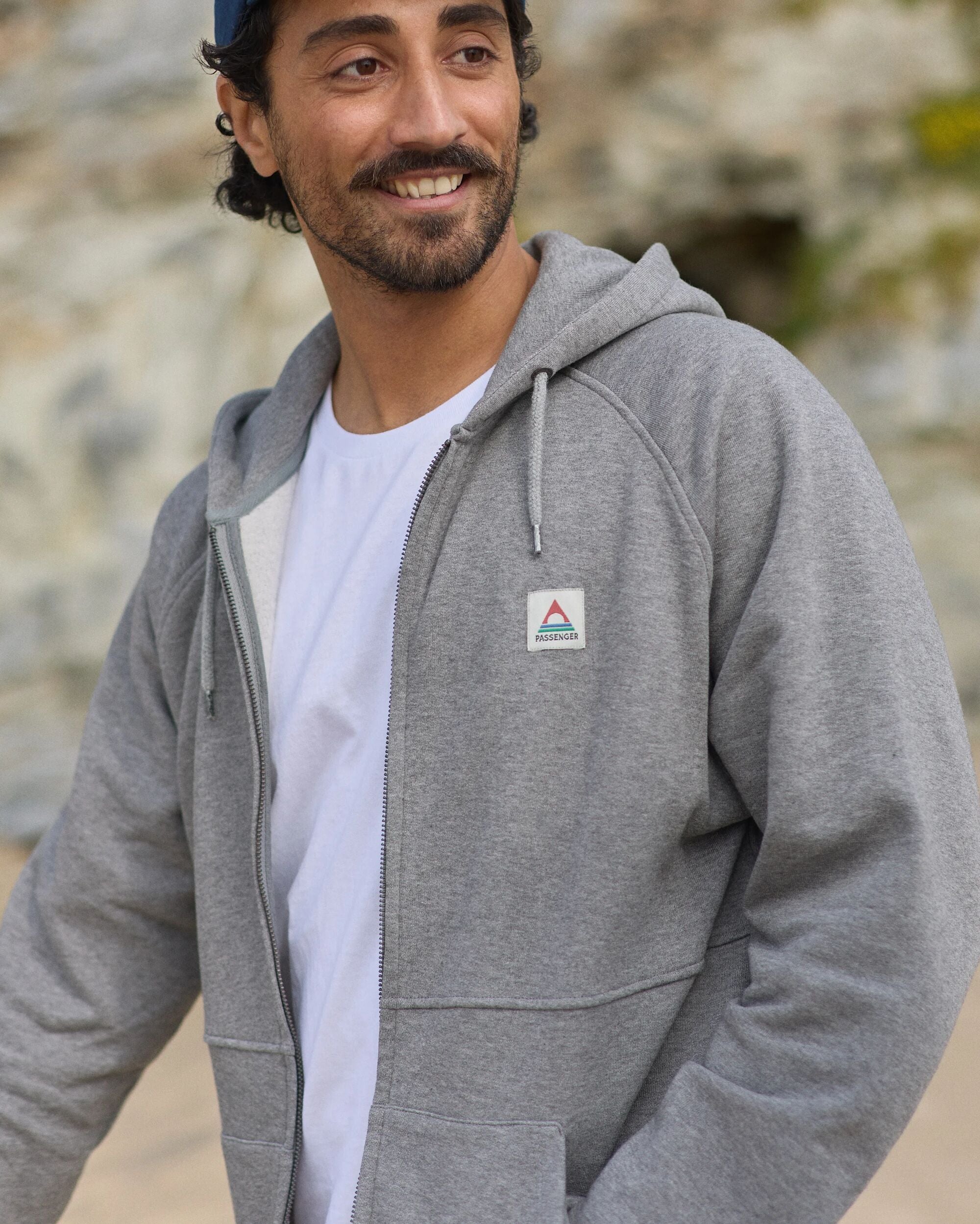 Heritage Full Zip Recycled Cotton Hoodie - Dark Grey Marl